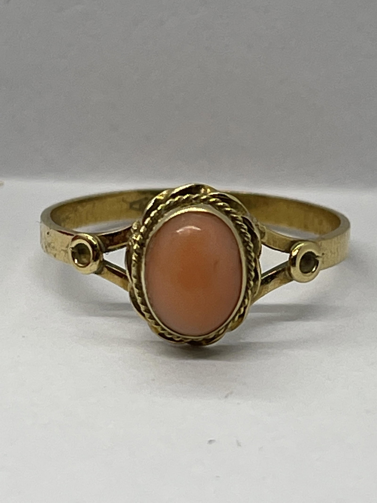 18K GOLD 1/2 CT CORNELIAN COCKTAIL RING SZ 7 (1 of 2)