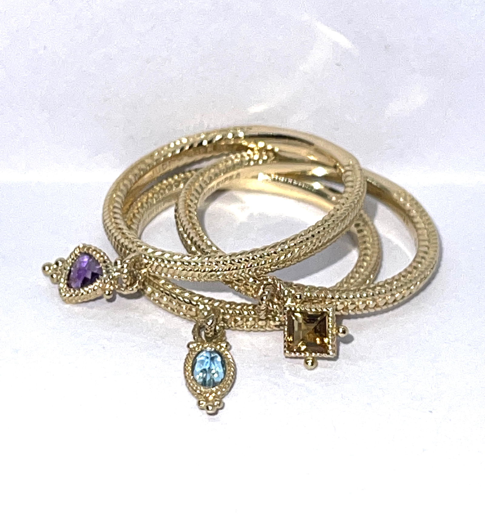JUDITH RIPKA 14K GOLD CITRINE, TOPAZ & AMETHYST (1 of 2)