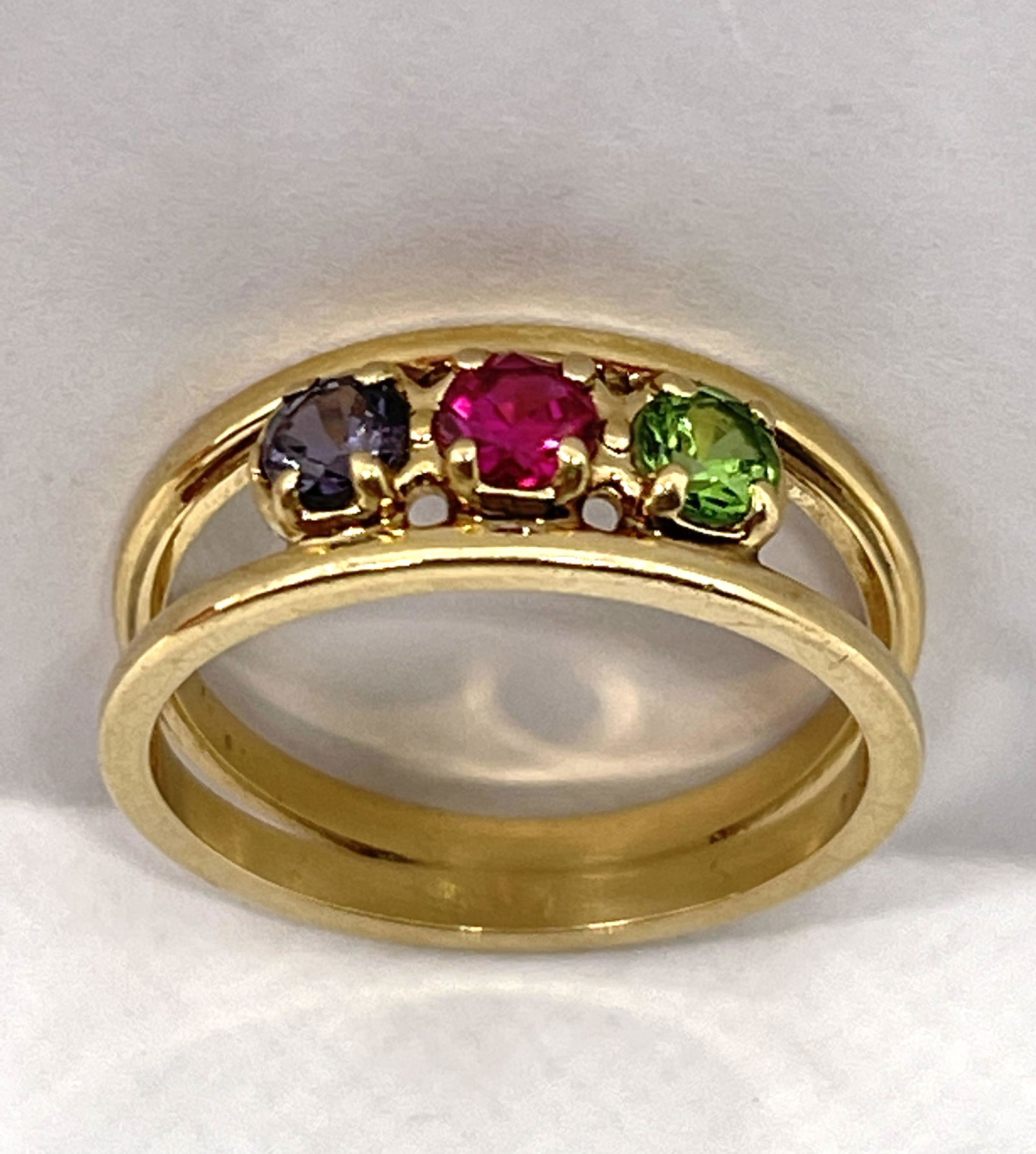 14K GOLD MULTI-STONE COCKTAIL RING SZ 7 (1 of 2)