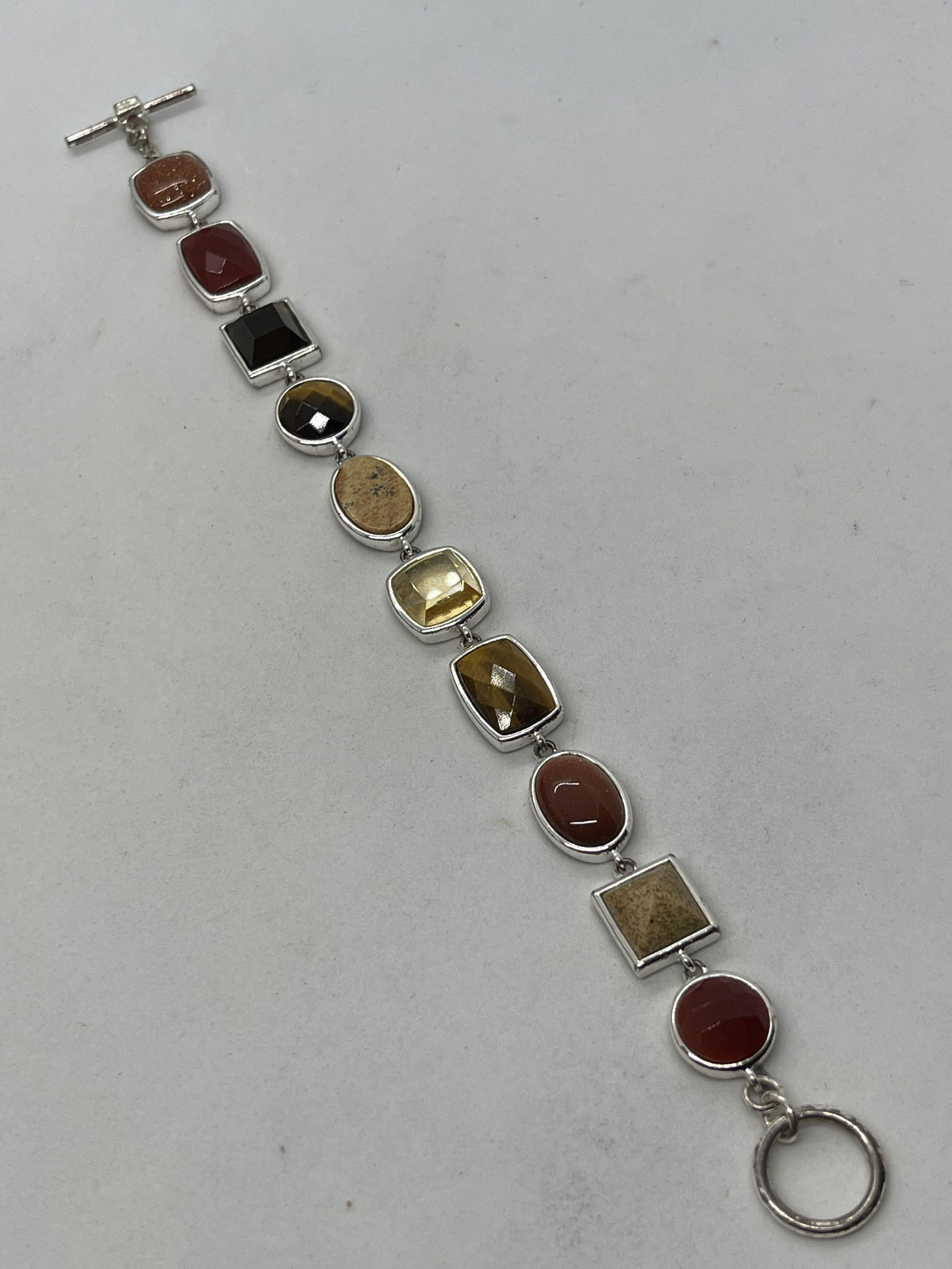 STERLING SILVER MULTI-GEMSTONE COCKTAIL BRACELET (1 of 5)