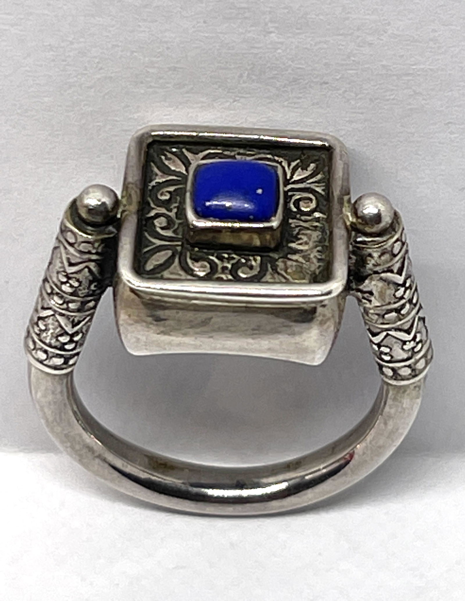 STERLING SILVER LAPIS LAZULI COCKTAIL RING SZ 7 (1 of 2)