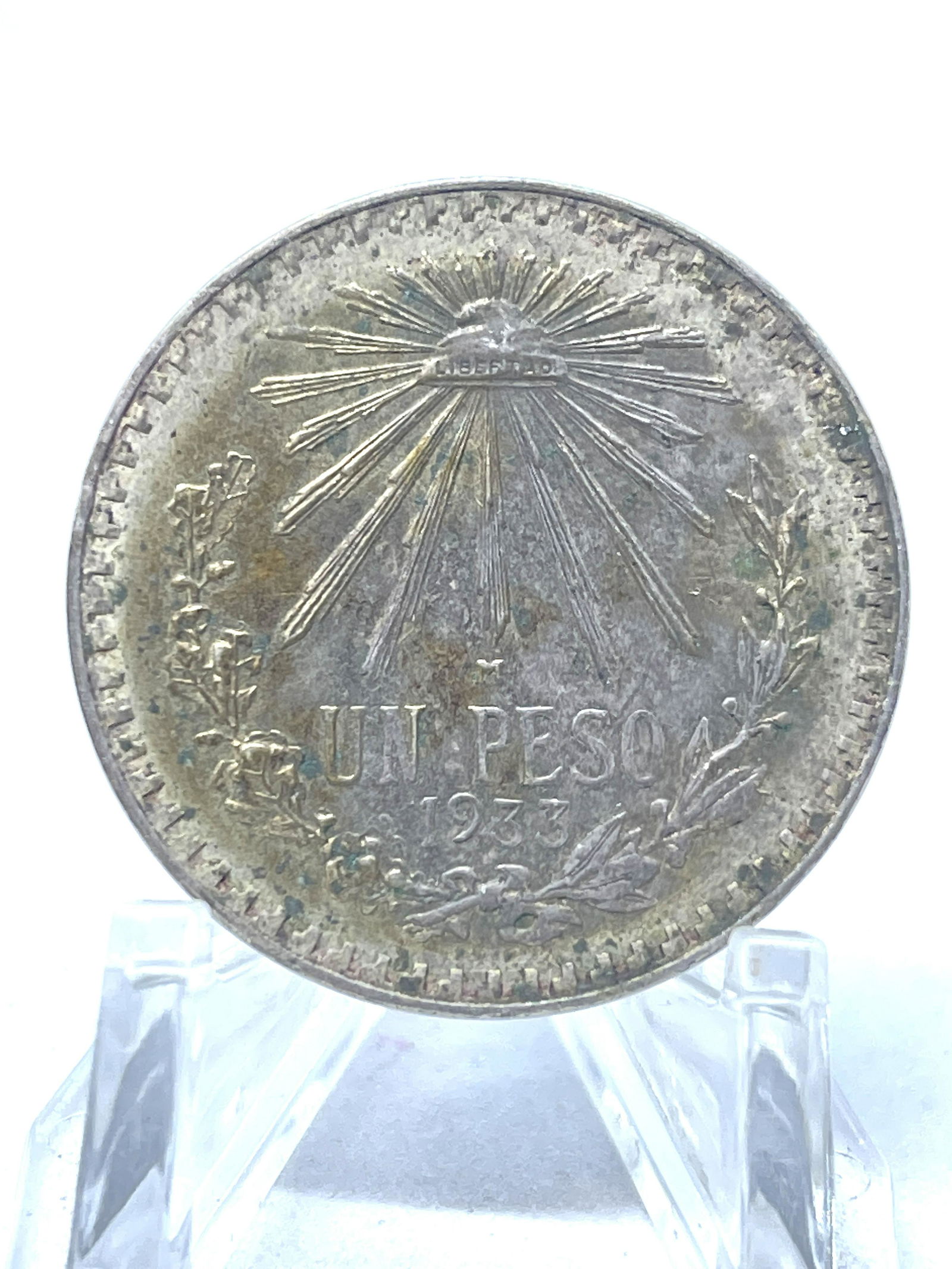 1933 M MEXICO LARGE EAGLE LIBERTY CAP MEXICAN SILVER (1 of 2)