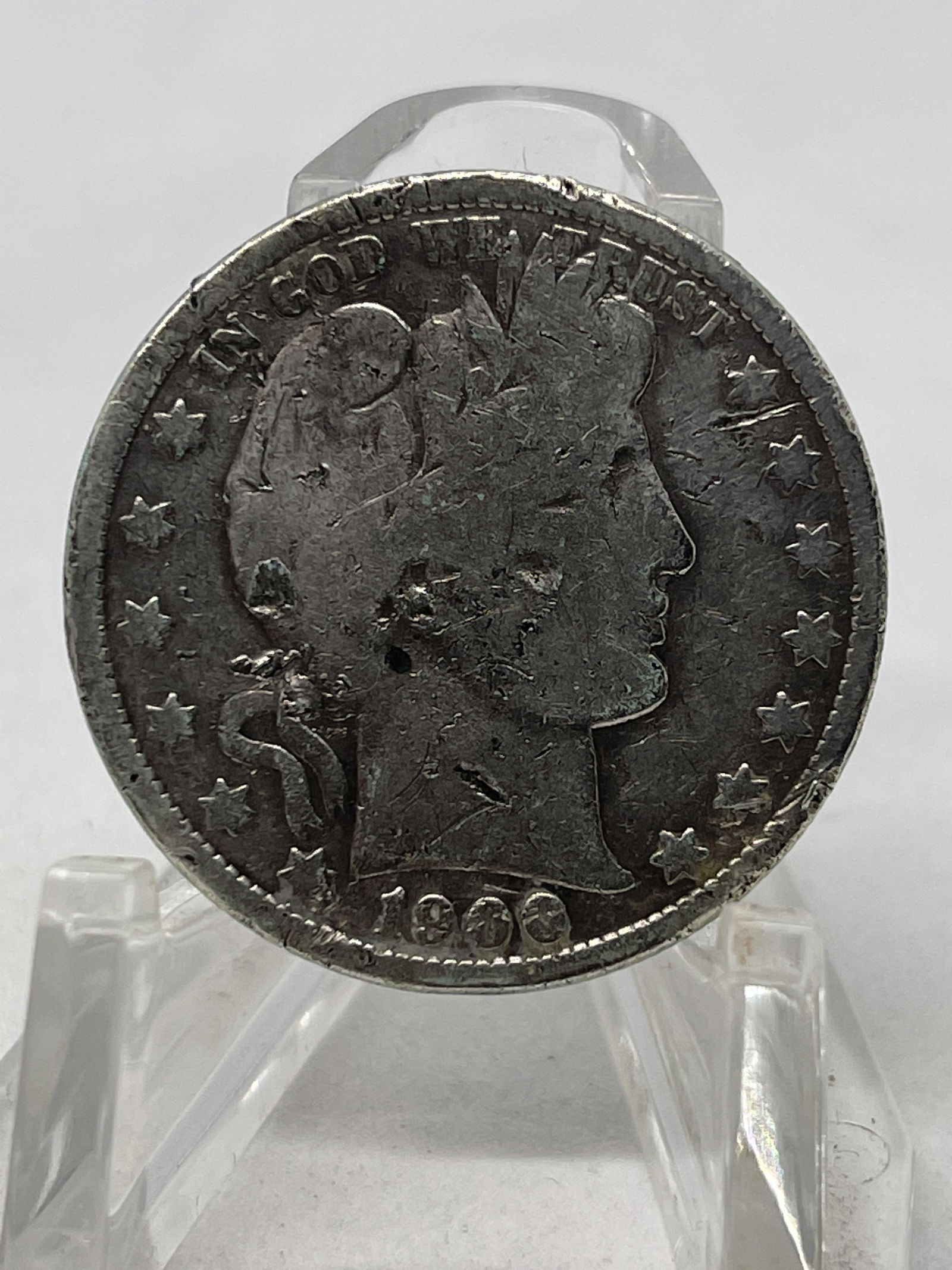 1900 BARBER HALF SILVER COIN (1 of 2)