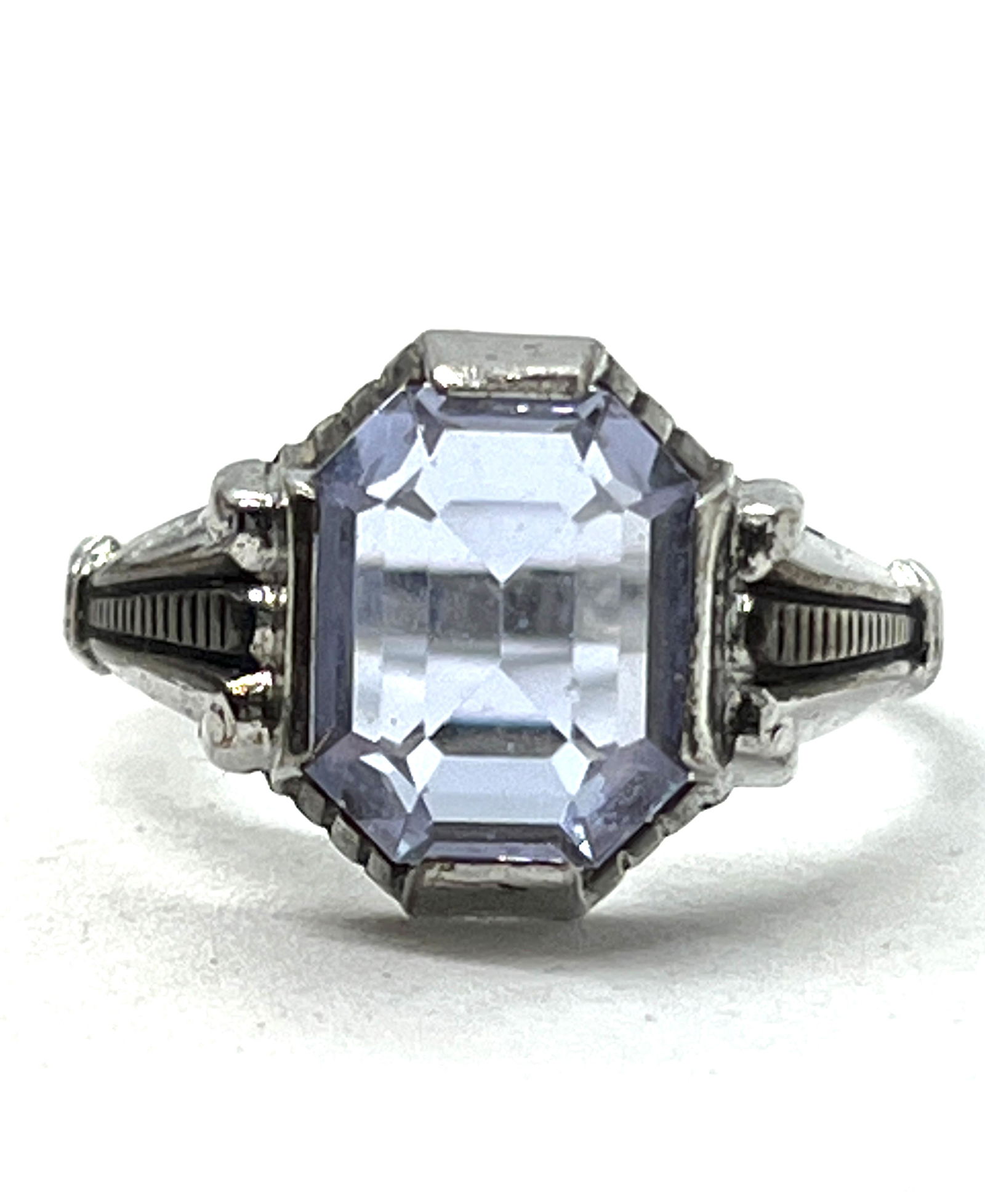 FILIGREE STERLING SILVER 1.5 CT PURPLE STONE RING SZ 7 (1 of 3)