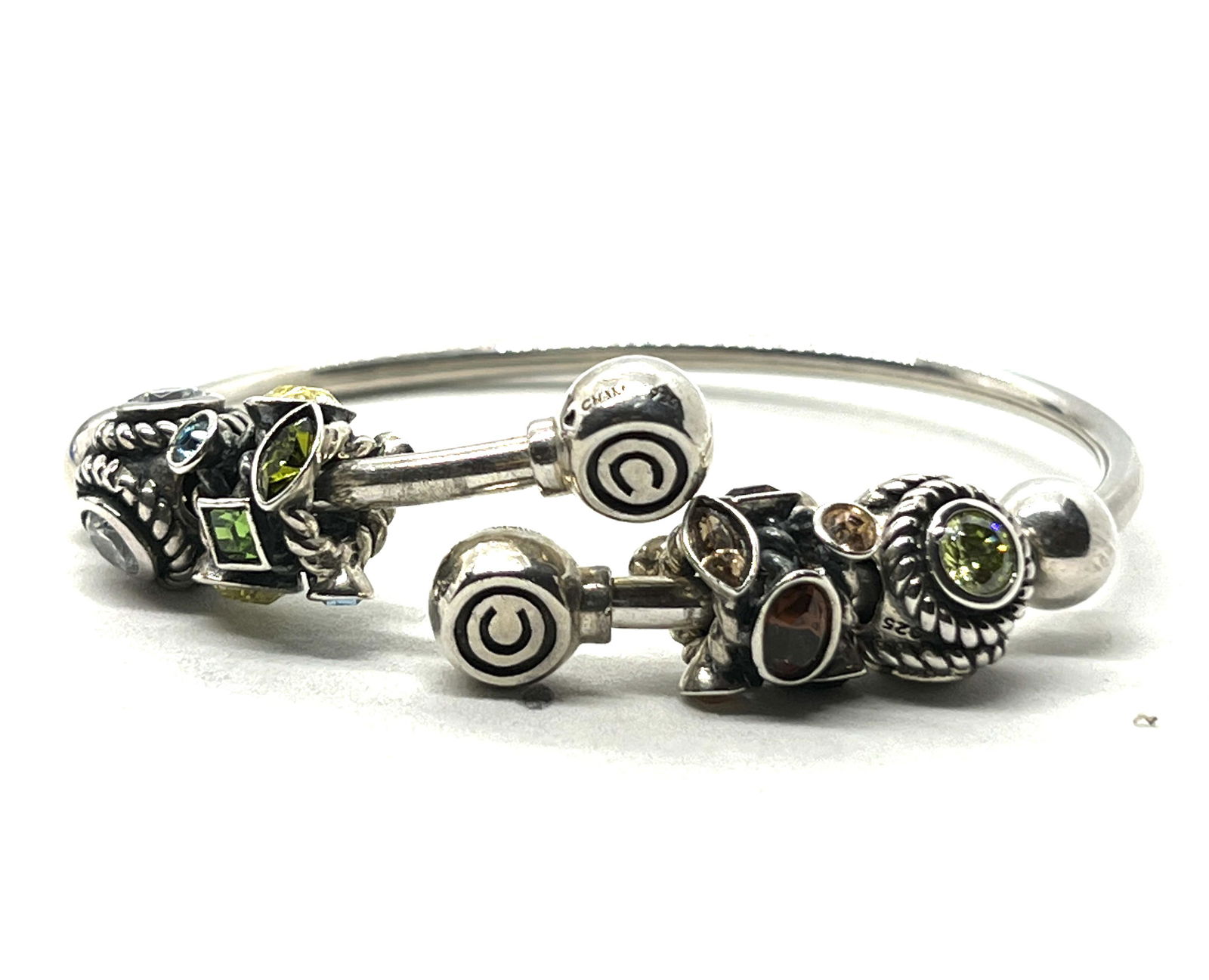 DESGINER CHAM STERLING SILVER CUFF BANGLE CHARM (1 of 2)