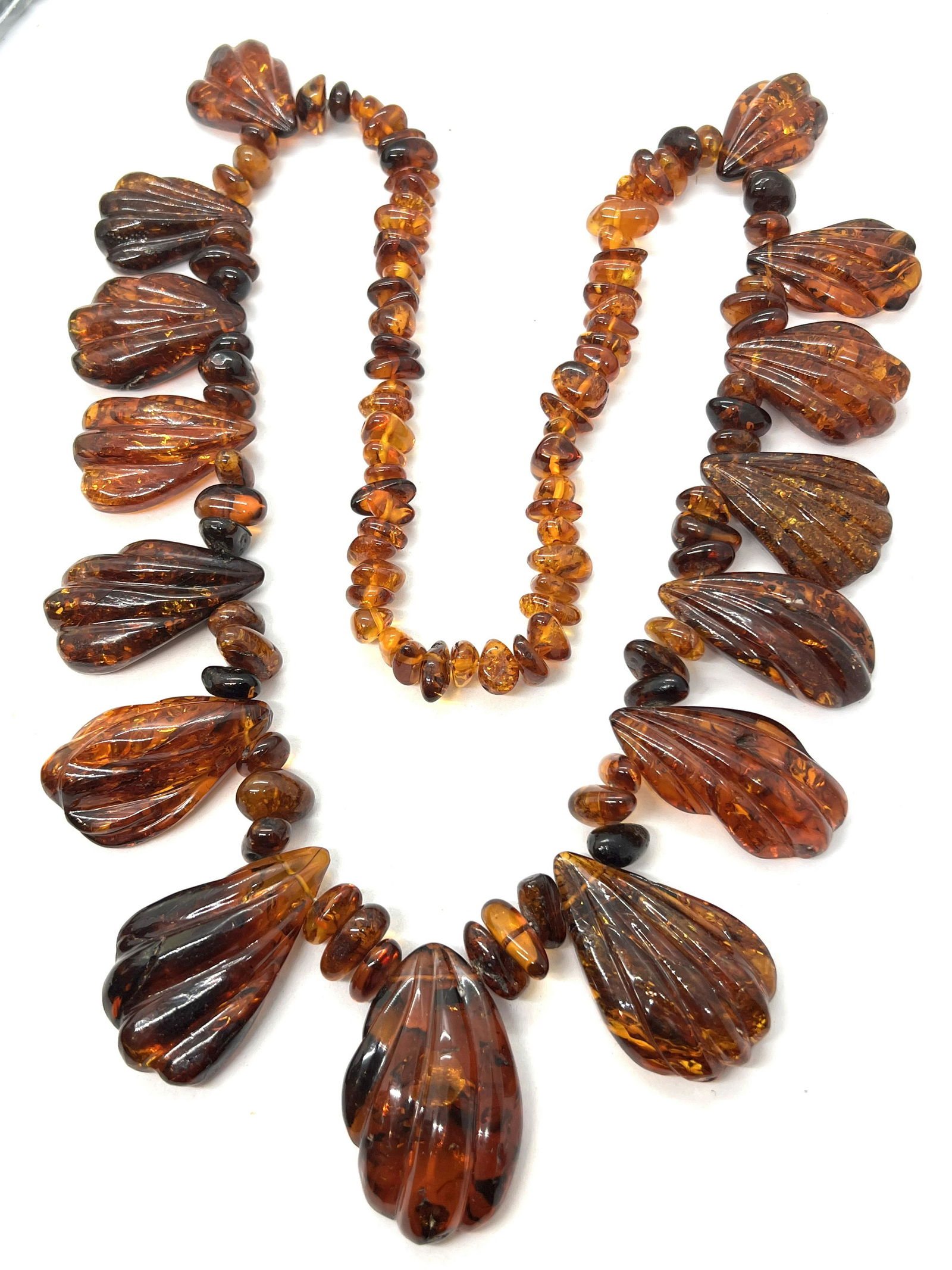 RARE CUSTOM CARVED AMBER COCKTAIL NECKLACE (1 of 5)