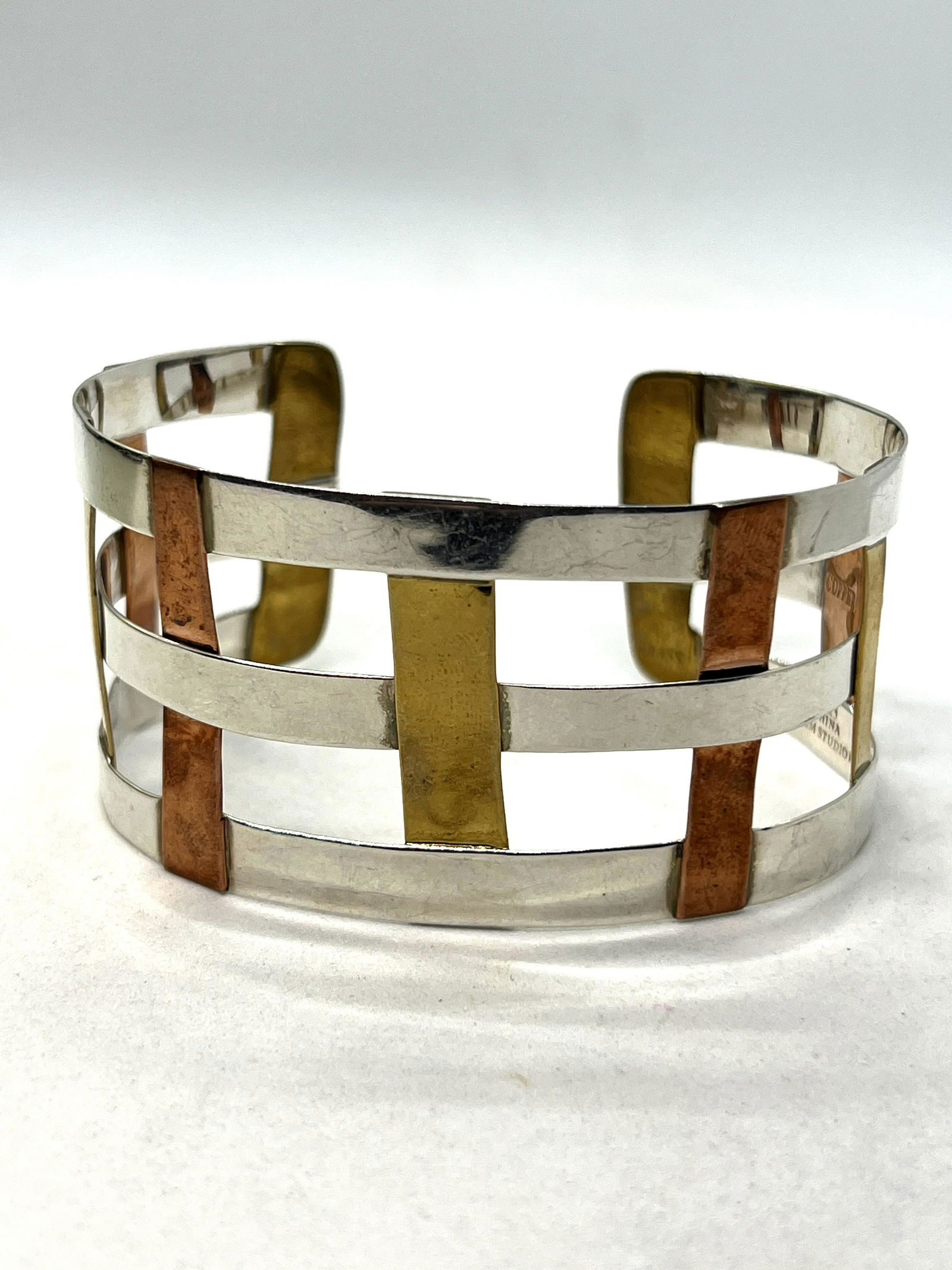 RLM STUDIO DESIGNER COPPER & STERLING CUFF BANGLE (1 of 5)