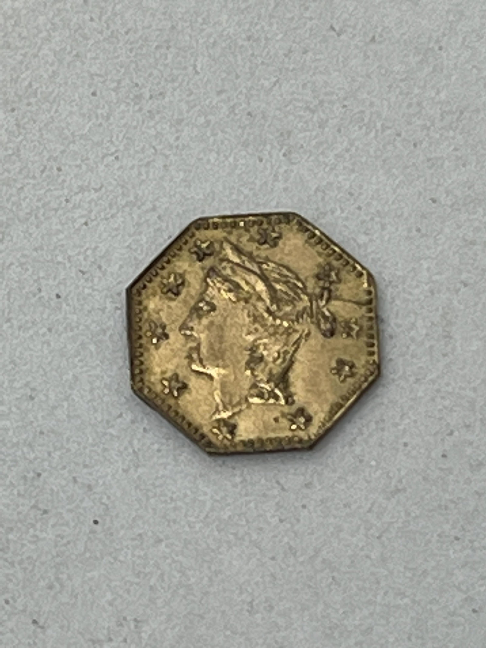 DATED 1865 CALIFORNIA GOLD TOKEN COIN (1 of 2)