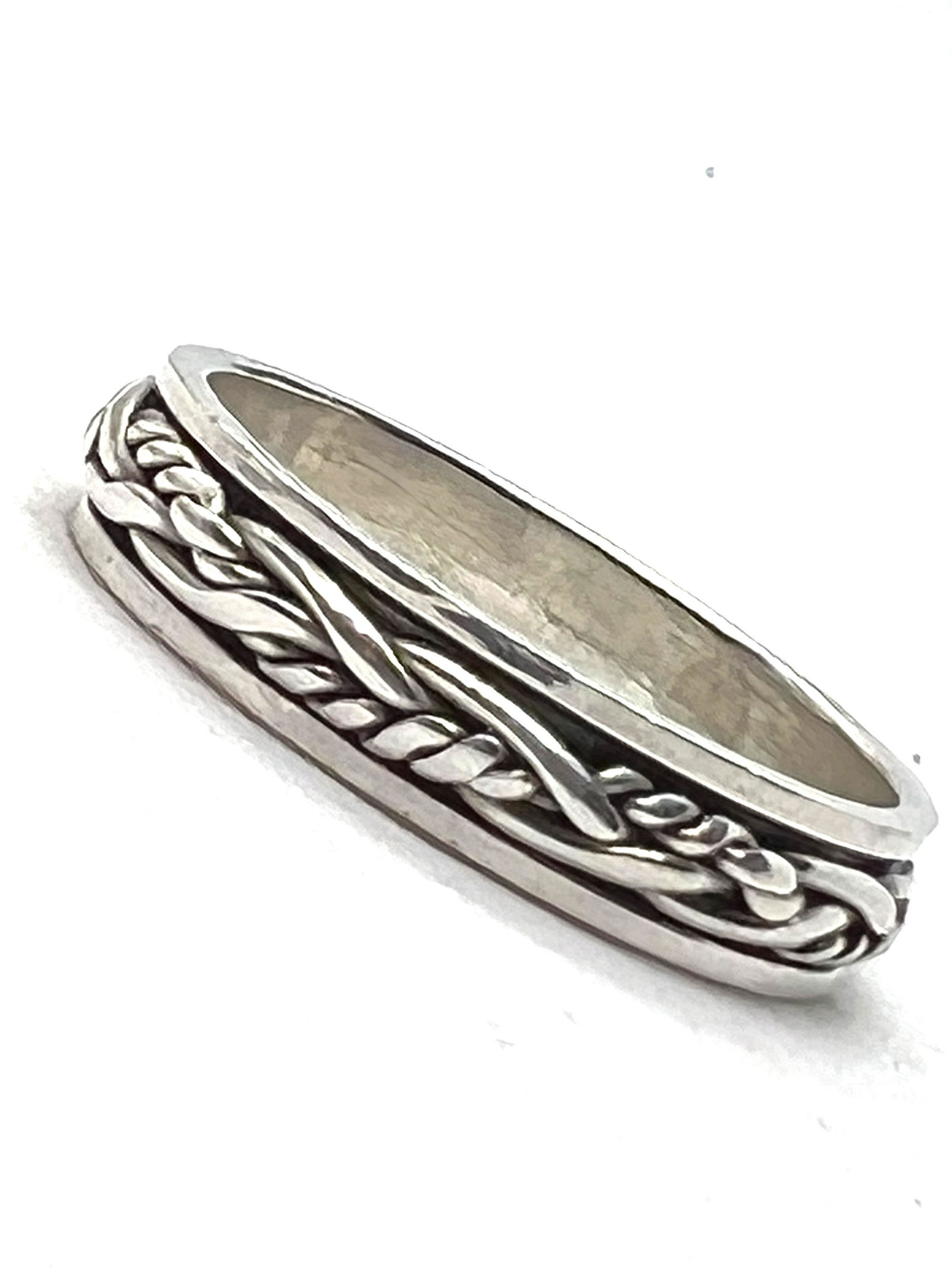 ESTATE MENS STERLING SILVER ENGRAVED BAND SZ 9 (1 of 2)