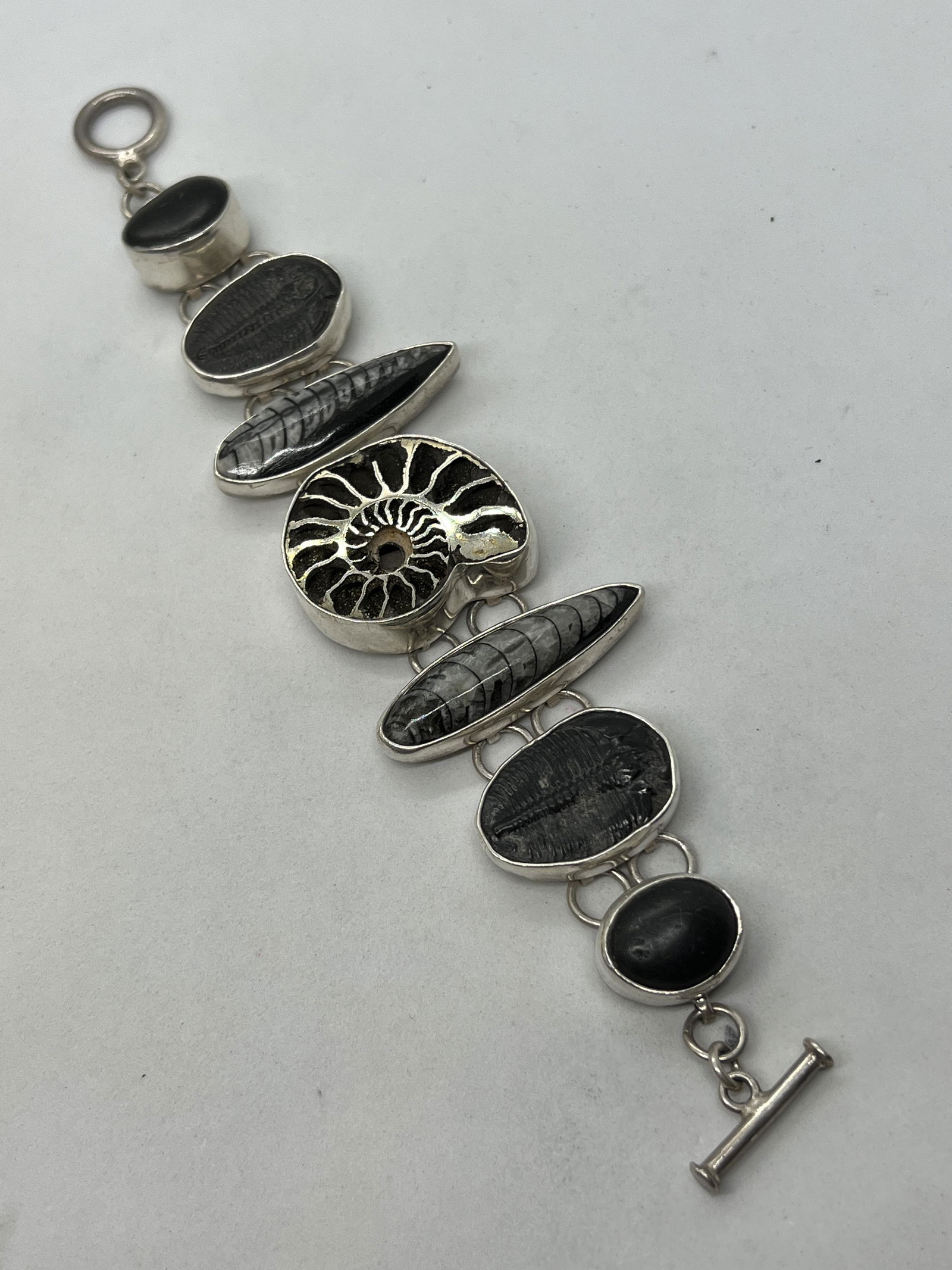 DESIGNER STELRING SILVER SEA SHELLS COCKTAIL BRACELET (1 of 4)