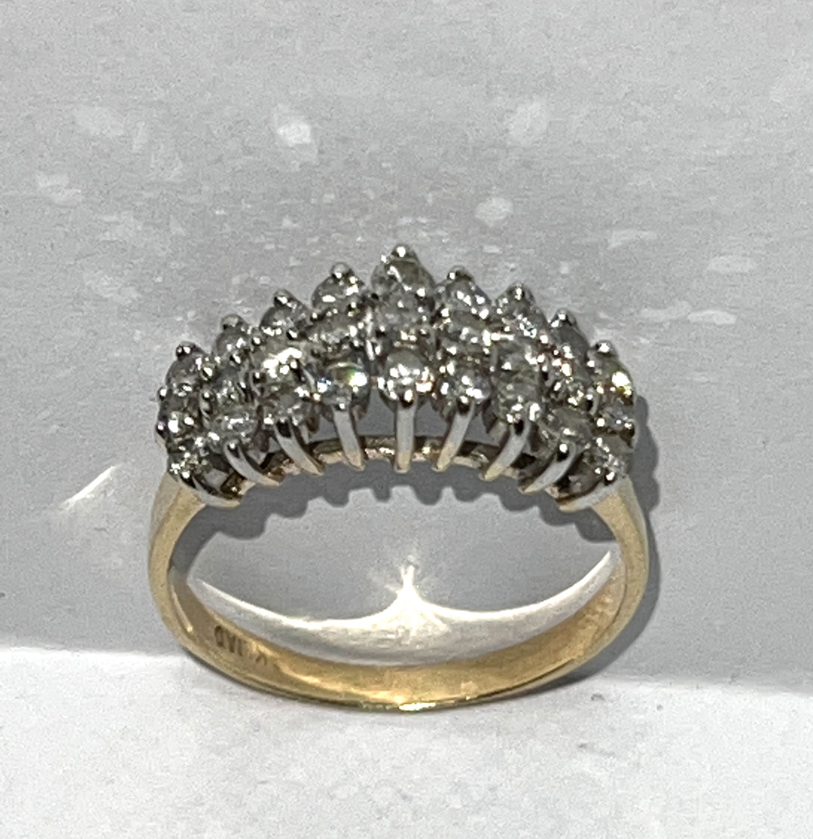ESTATE 14K GOLD 1.0 TCW SI,H DIAMONDS CLUSTER RING SZ 7 (1 of 3)