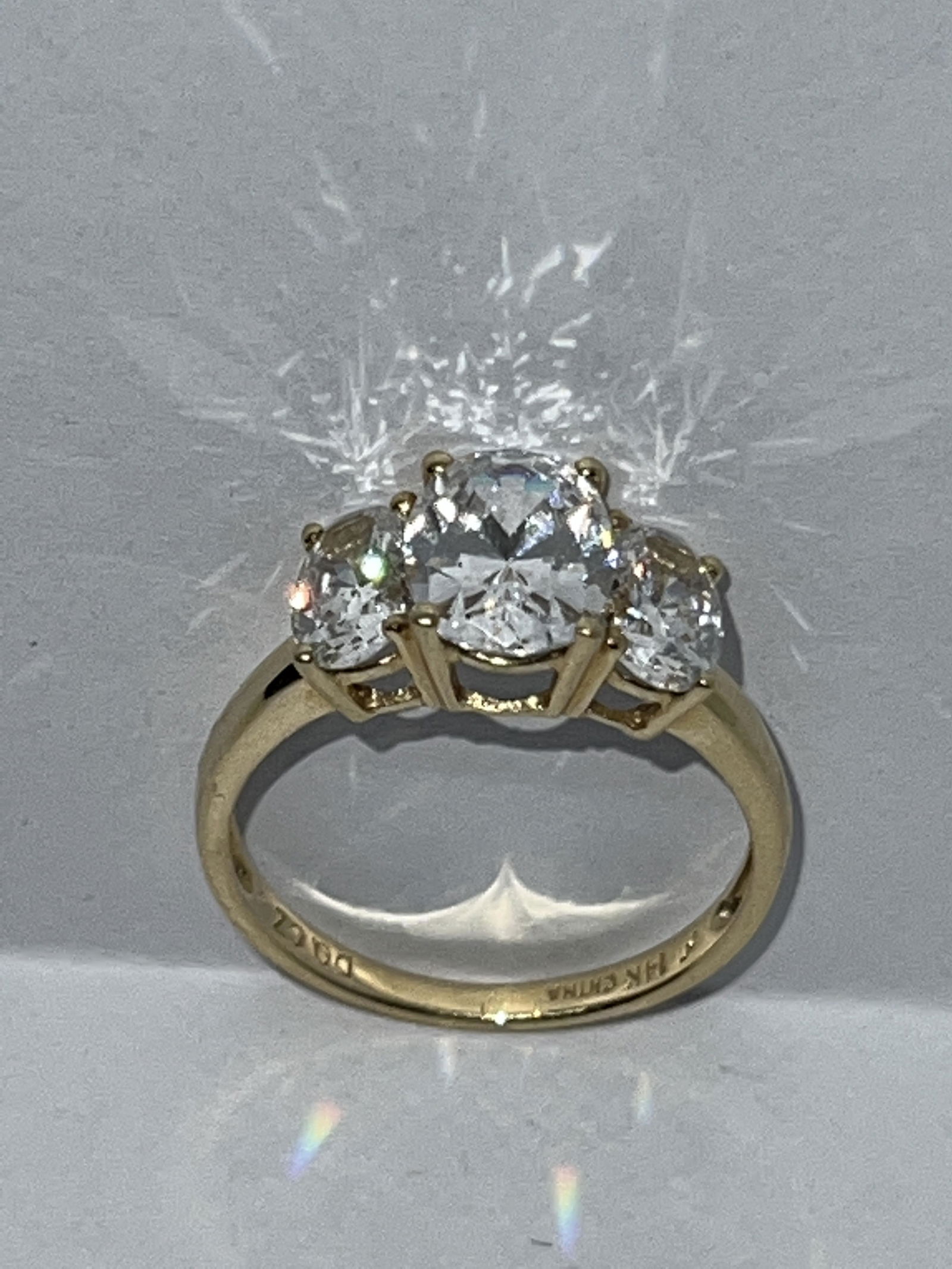 14K GOLD 4 TCW IMITATION DIAMONDS PAST PRESENT FUTURE (1 of 3)