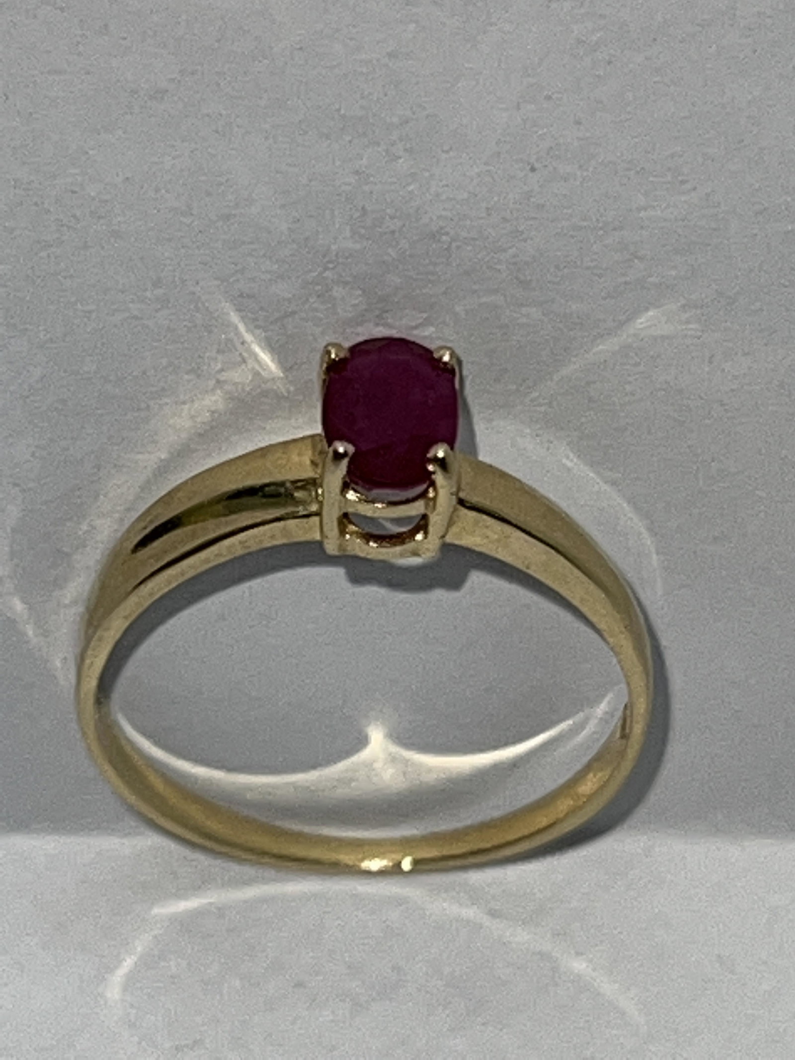 14K GOLD 1/4 CT OVAL CABOCHON RUBY RING SZ 7 (1 of 2)