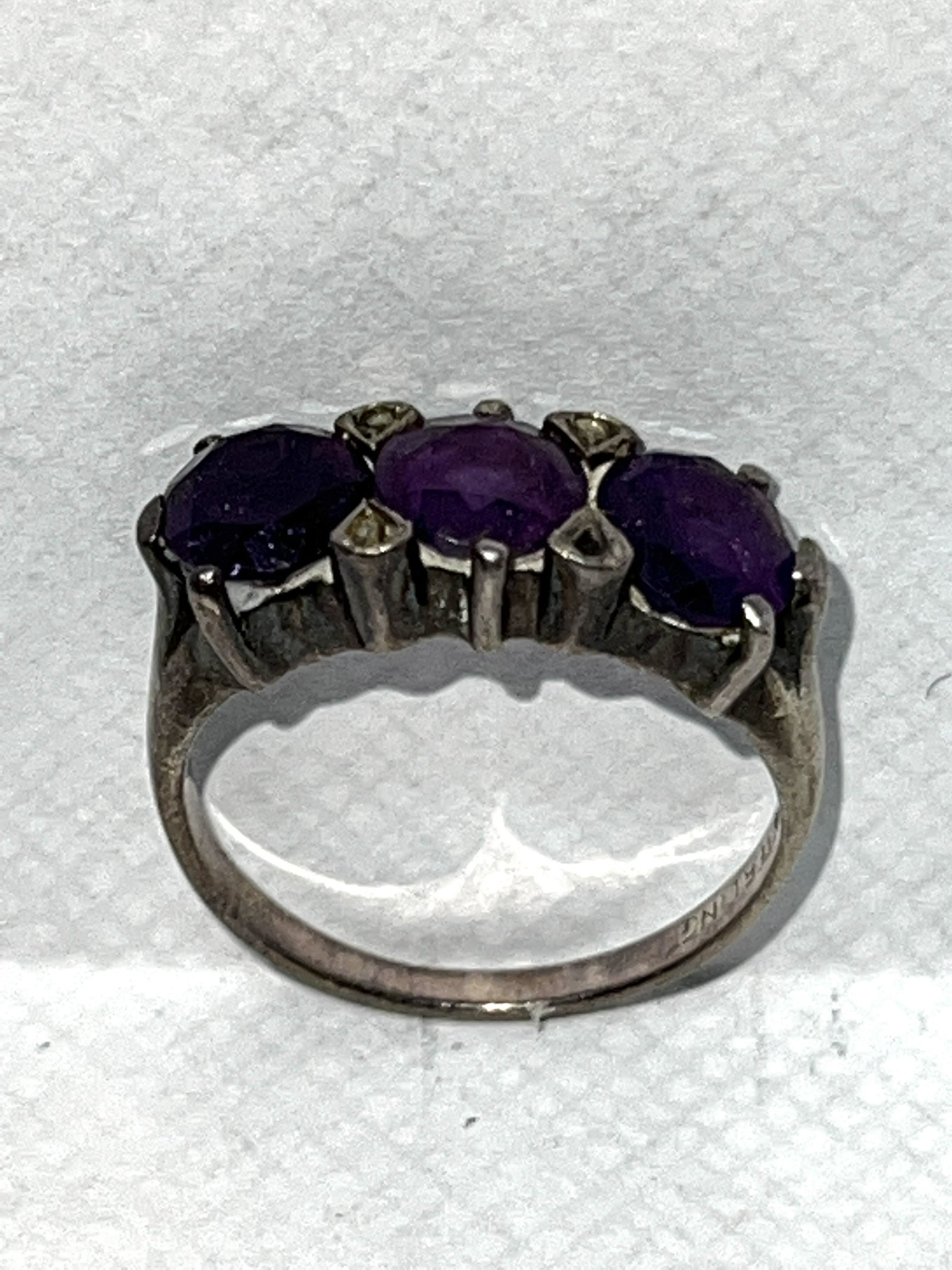 ART DECO STERLING SILVER AMETHYST RING SZ 7 (1 of 3)