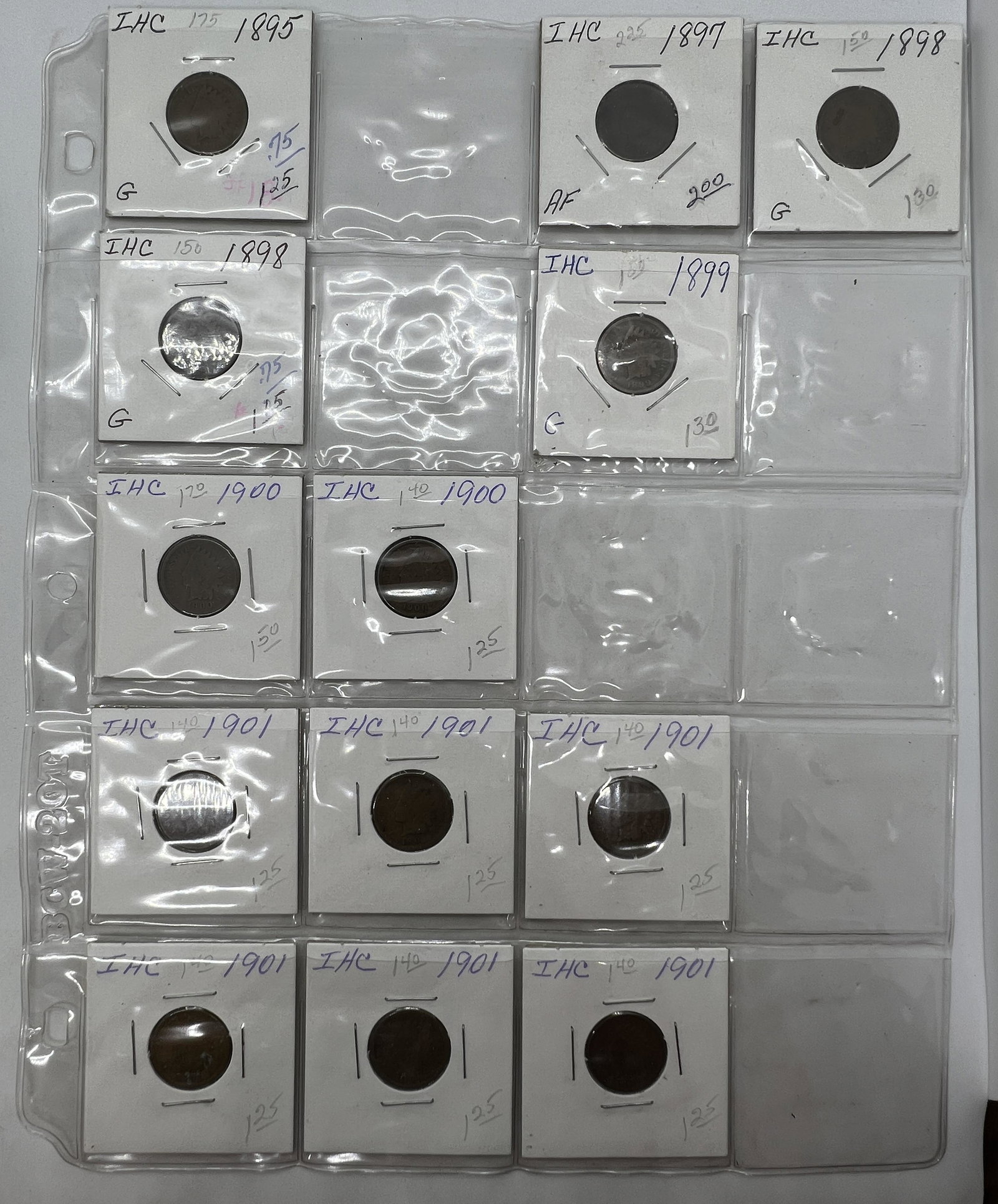 ESTATE LOT OF (13) U.S. COLLECTIBLE INDIAN HEAD PENNIES (1 of 6)