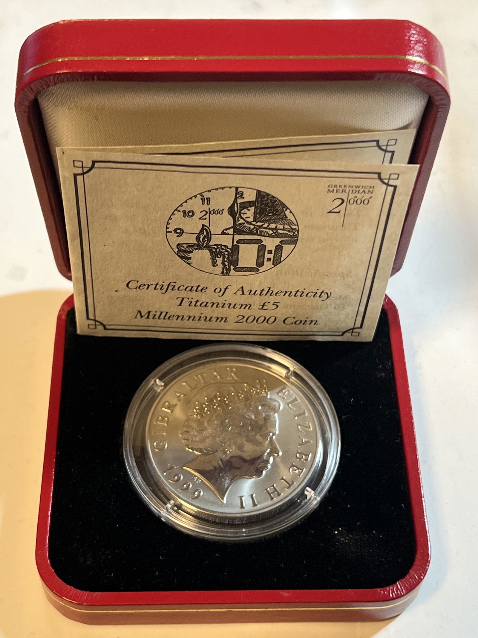 5 FRANCS LIMITED ED. TITANIUM MILLENNIUM 2000 COIN: 5 FRANCS LIMITED ED. TITANIUM MILLENNIUM 2000 COIN. COMES IN THE ORIGINAL BOX. A GREAT ADDITION TO YOUR COLLECTION.