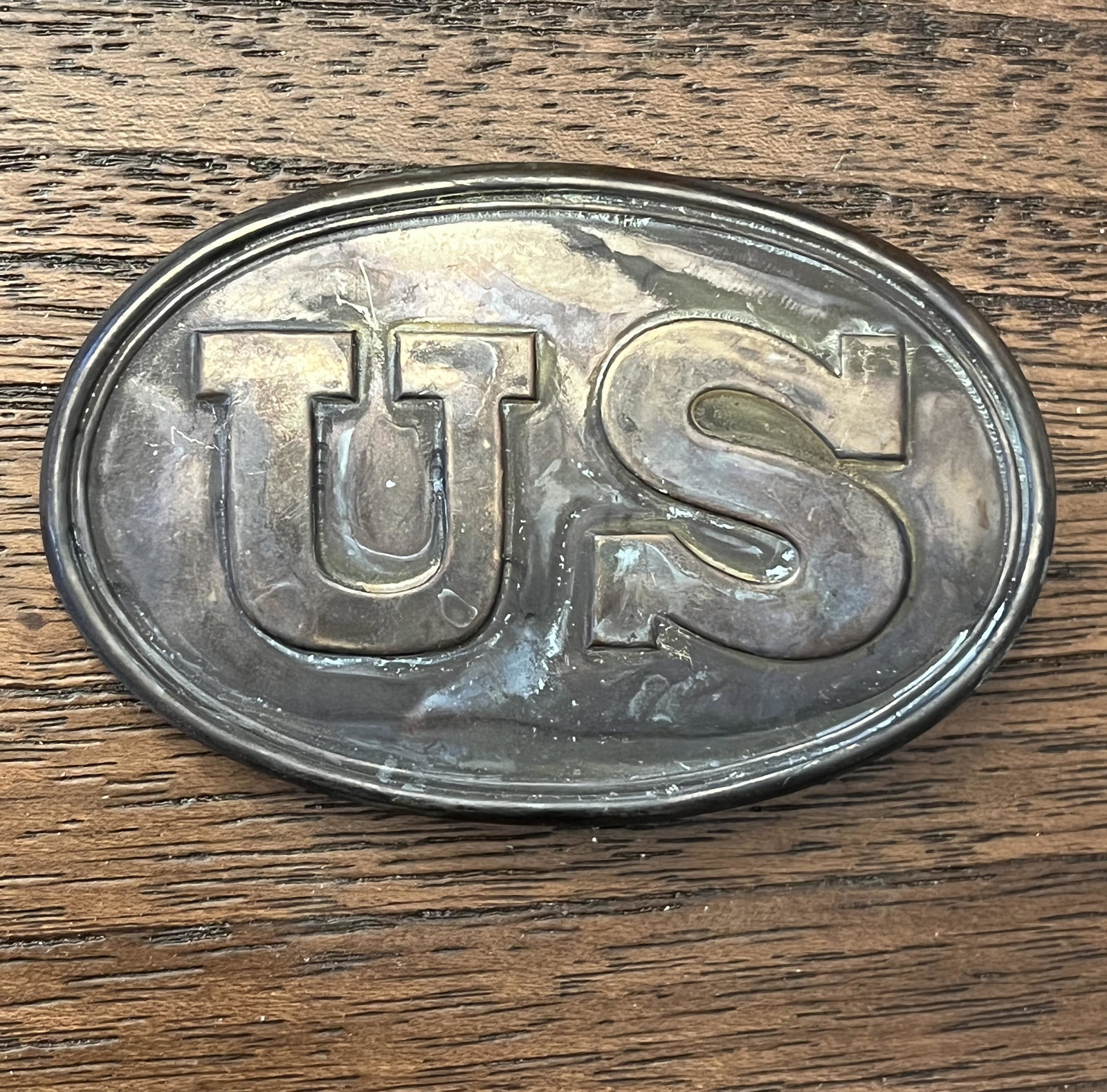 CIVIL WAR UNION U.S. BELT BUCKLE - MAKER MARKED: CIVIL WAR UNION U.S. BELT BUCKLE - MAKER MARKED - W. STOKES KIRK. A RARE FIND. IT IS IN MINT OVERALL SHAPE AND CONDITION WITH A BEAUTIFUL OVERALL PATINA. HAS A GREAT LOOK TO IT WITH AN EXCELLENT OVERA