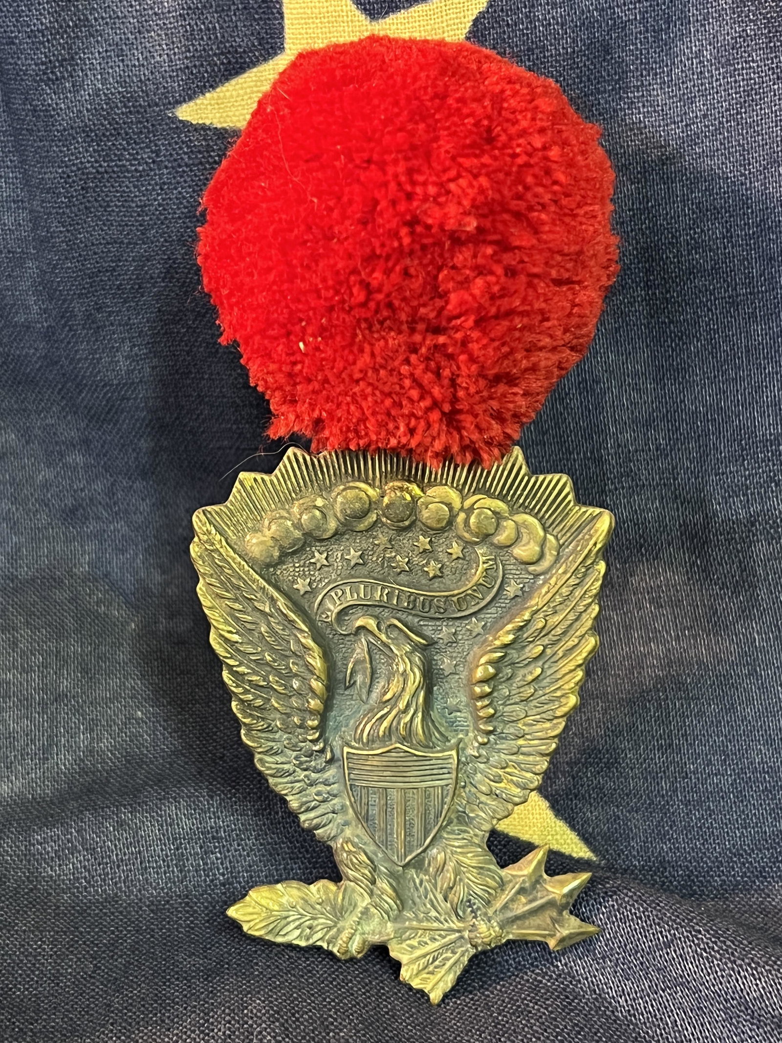 RARE CIVIL WAR HARDEE HAT JEFF DAVIS INSIGNIA W/PLUM: RARE CIVIL WAR HARDEE HAT JEFF DAVIS INSIGNIA W/PLUM. A RARE FIND. IT IS IN MINT OVERALL SHAPE AND CONDITION WITH A BEAUTIFUL OVERALL PATINA. A GREAT FIND AND AN EXCELLENT ADDITION TO YOUR COLLECTION.