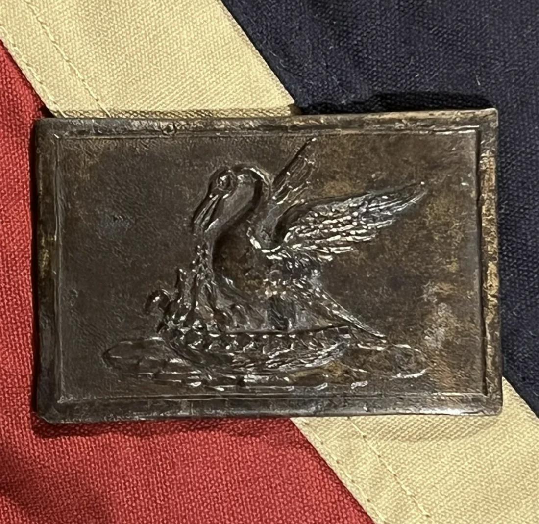 SCARCE CIVIL WAR CONFEDERATE LOUISIANA PLATE: SCARCE CIVIL WAR CONFEDERATE LOUISIANA PLATE. A RARE FIND. IT IS IN MINT OVERALL SHAPE AND CONDITION WITH A BEAUTIFUL OVERALL PATINA. HAS A GREAT LOOK TO IT WITH AN EXCELLENT OVERALL EYE APPEAL. A GRE
