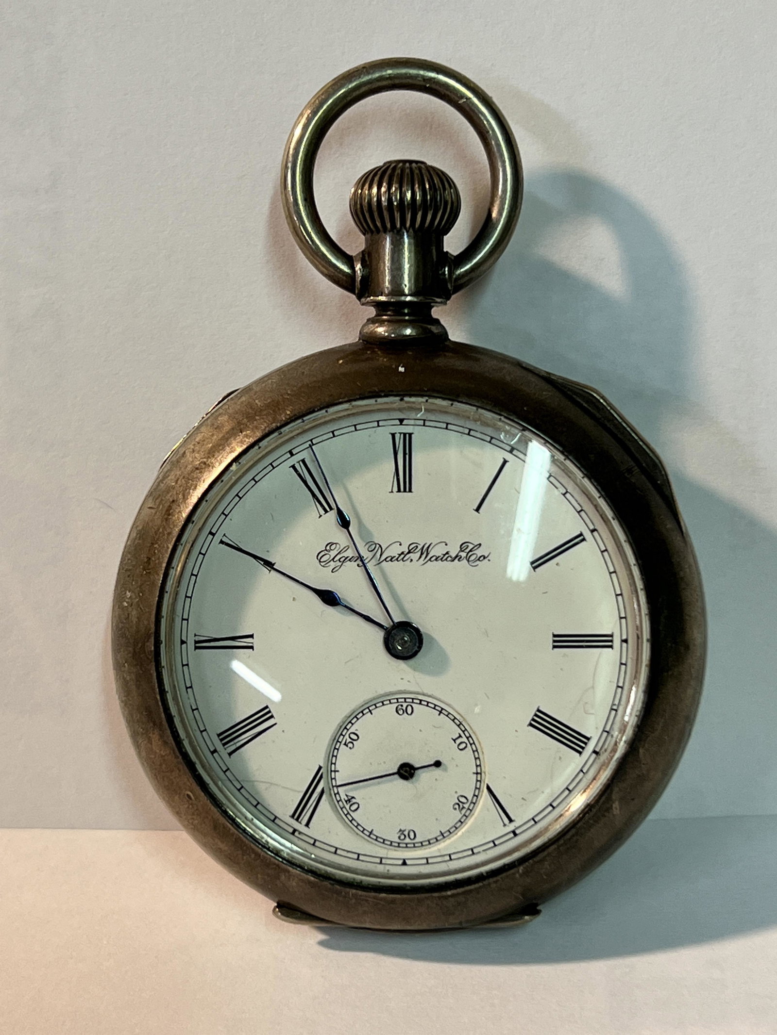 ANTIQUE COIN SILVER MENS ELGIN POCKET WATCH (1 of 7)