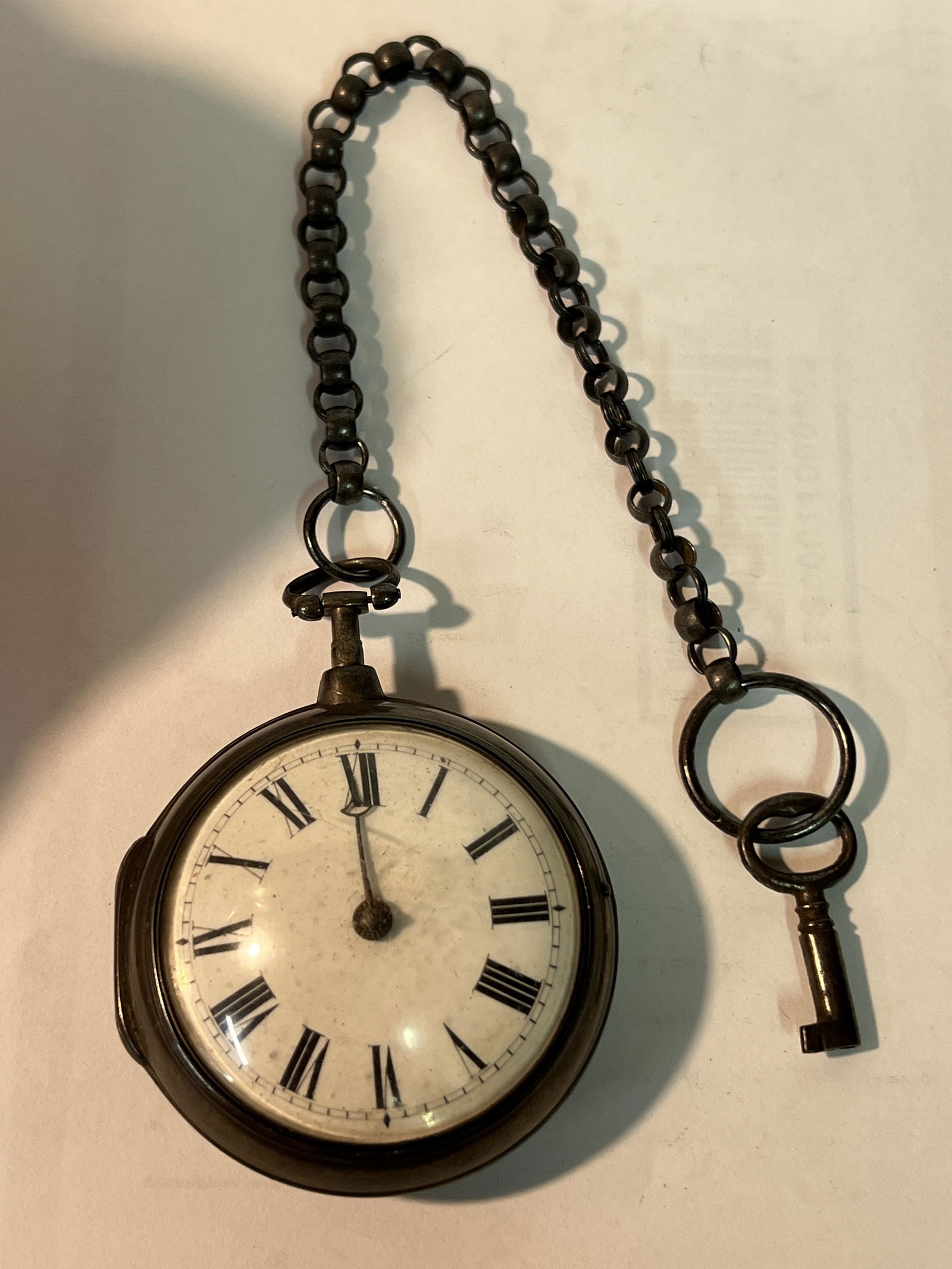 ANTIQUE SILVER CASED KEY-WIND POCKET WATCH W/FUSSE MOVEMENT (1 of 12)