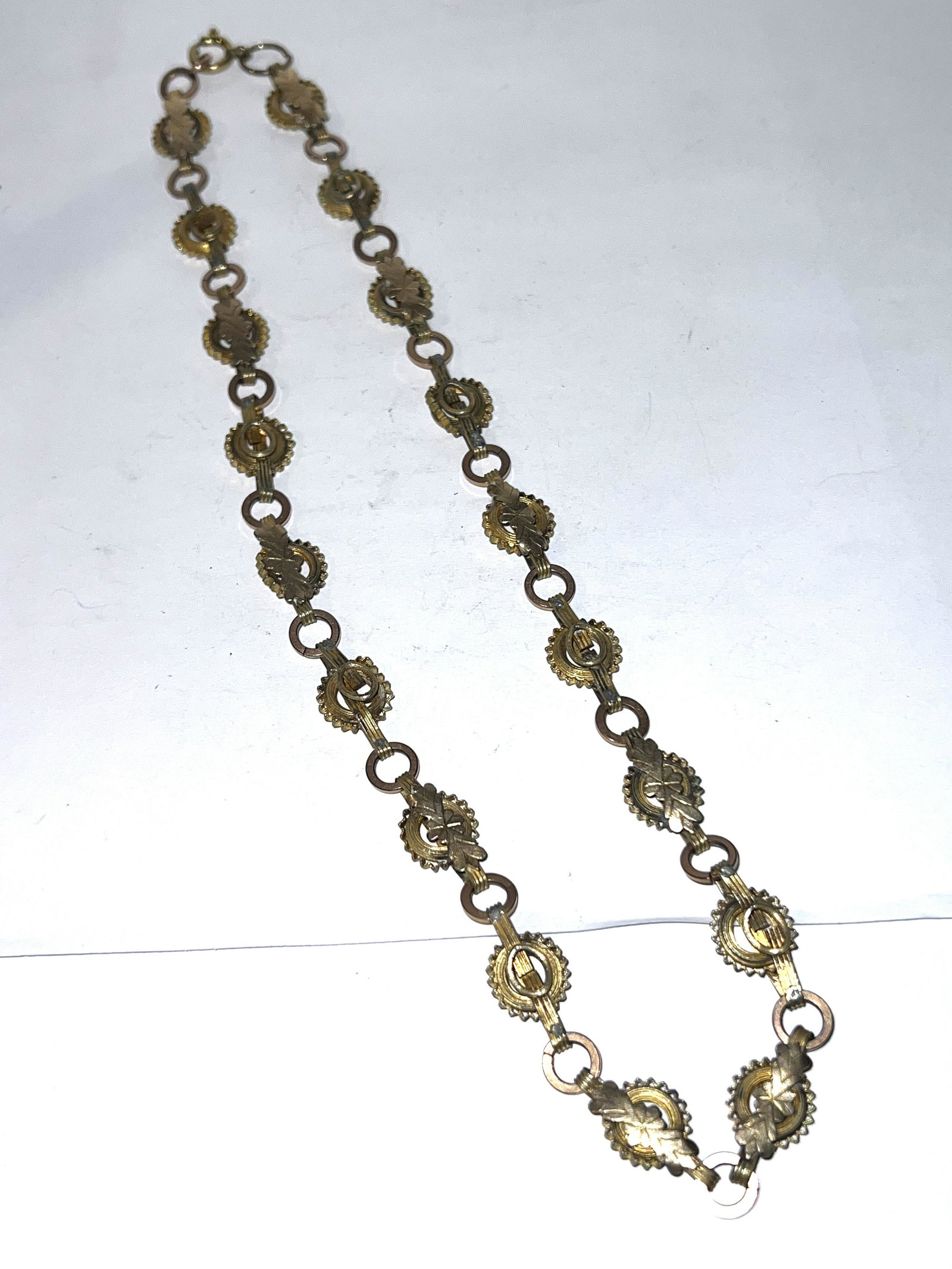 VICTORIAN GOLD FILLED FALL MOTIF NECKLACE CHAIN (1 of 4)