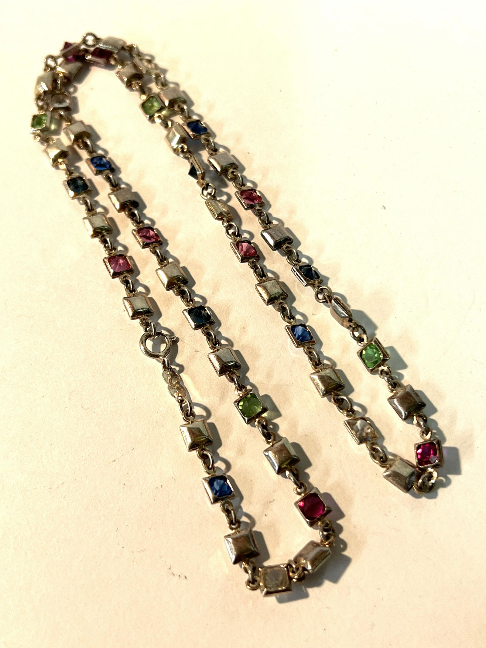 STERLING SILVER MULTI-STONE COCKTAIL NECKLACE (1 of 3)