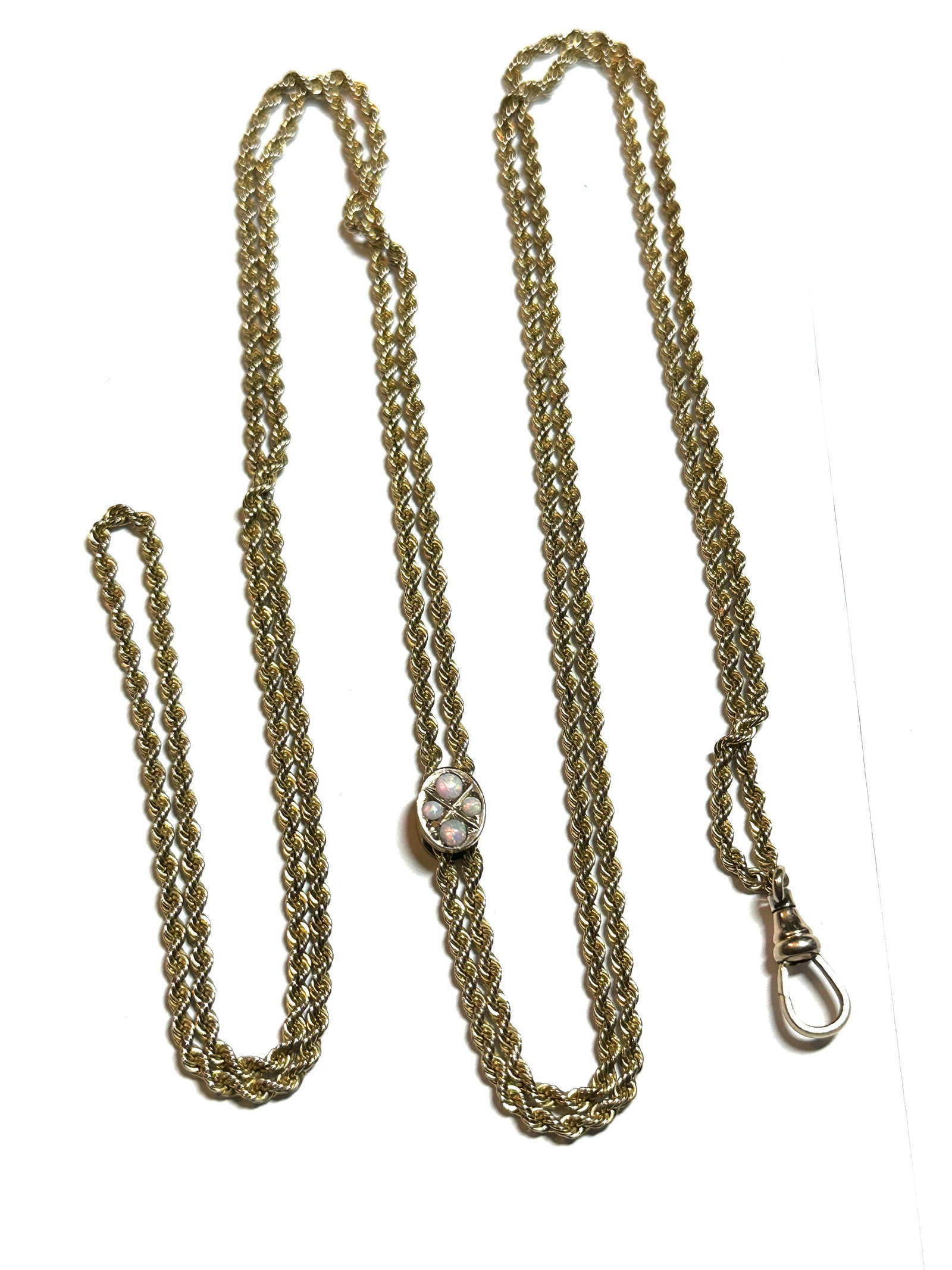 VICTORIAN GOLD FILLED OPALS POCKET WATCH CHAIN FOB (1 of 3)