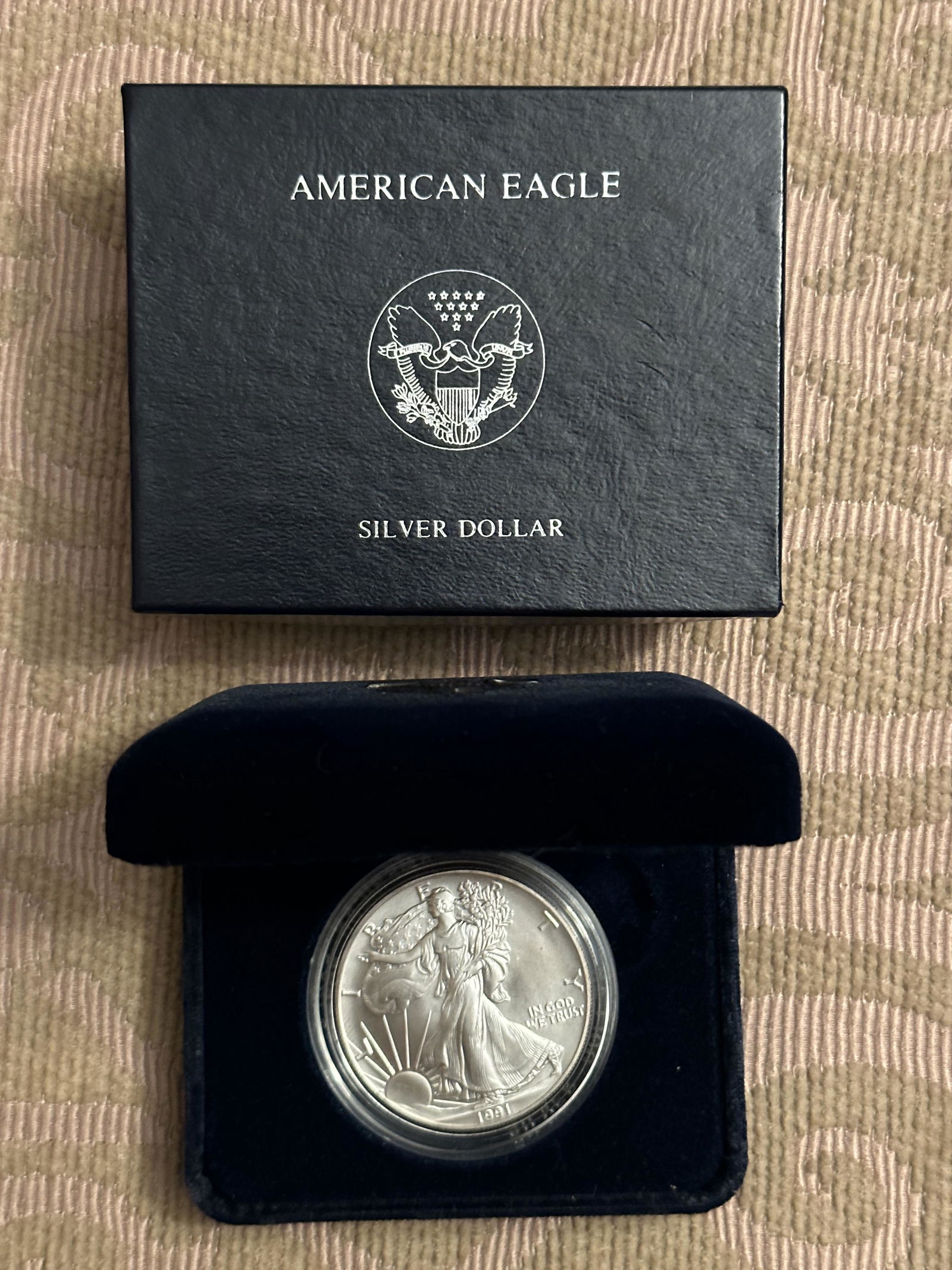 PROOF 1991 AMERICAN SILVER EAGLE DOLLAR IN ORIG. CASE (1 of 3)
