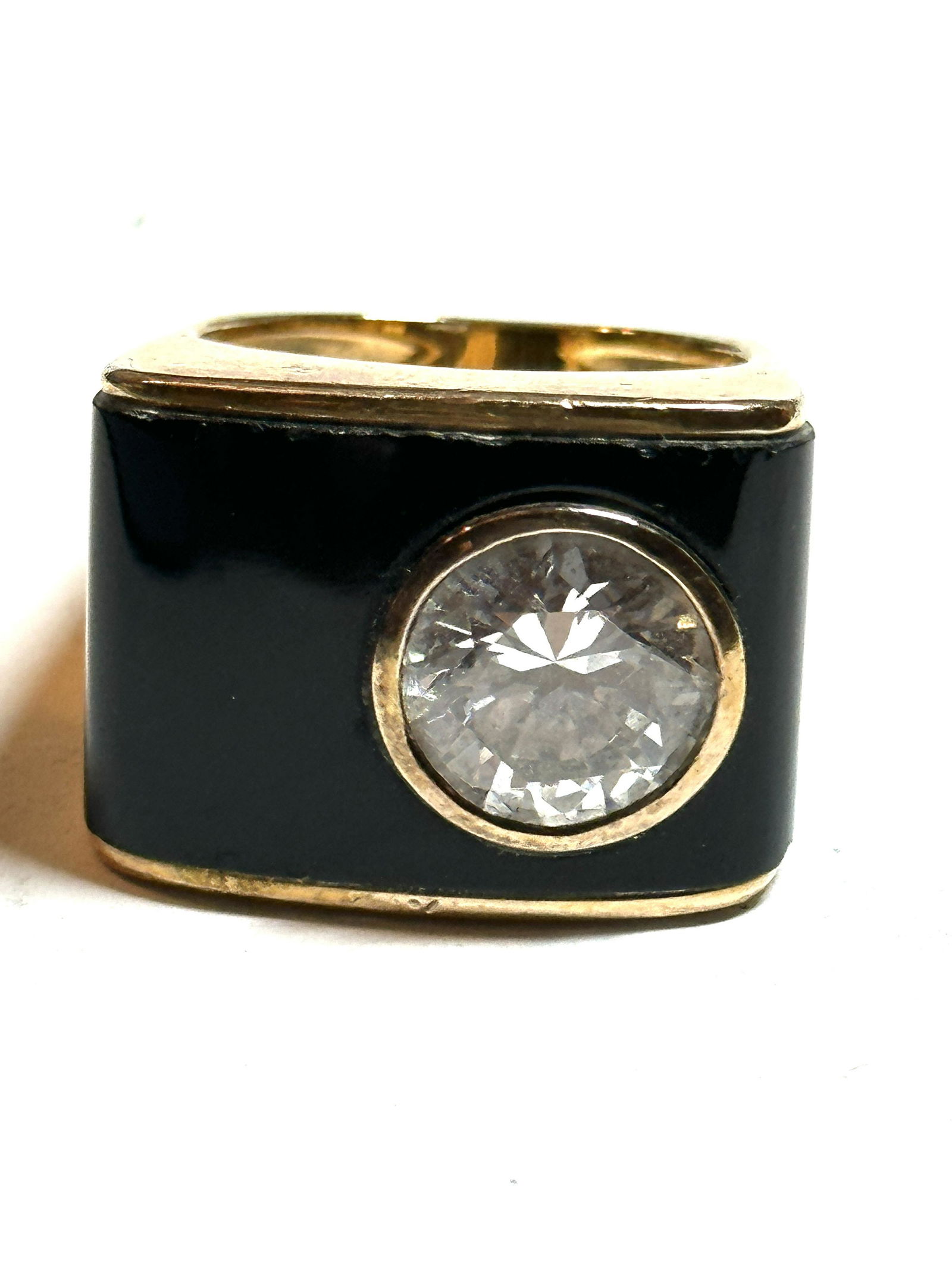 HEAVY STERLING SILVER UNISEX SOLITAIRE RING SZ 7.5 (1 of 4)