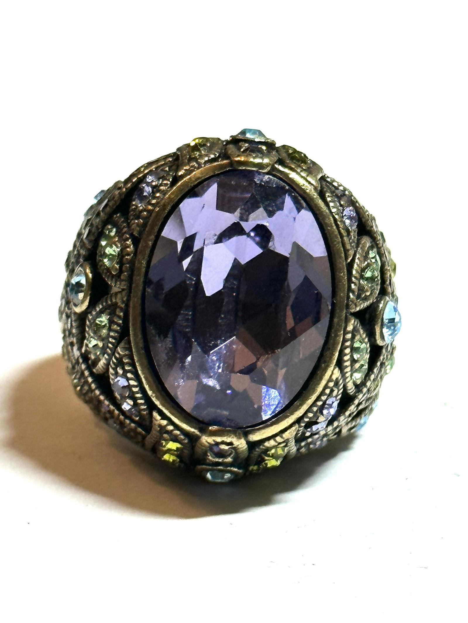 DESIGNER HEIDI DAUS COCKTAIL GEMSTONE RING SZ 7.5 (1 of 4)