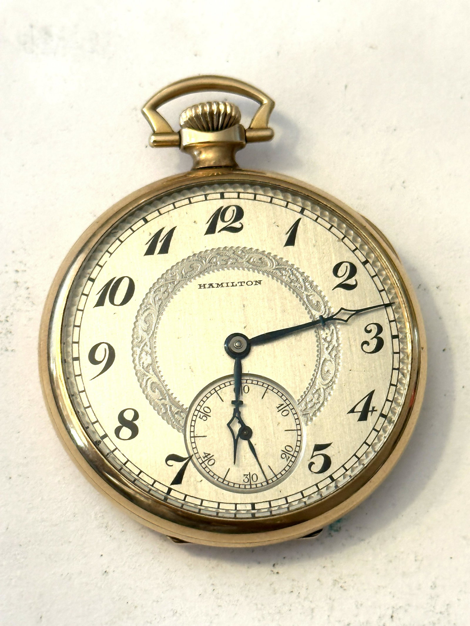 ANTIQUE HAMILTON 14K GOLD FILLED MENS POCKET WATCH (1 of 9)