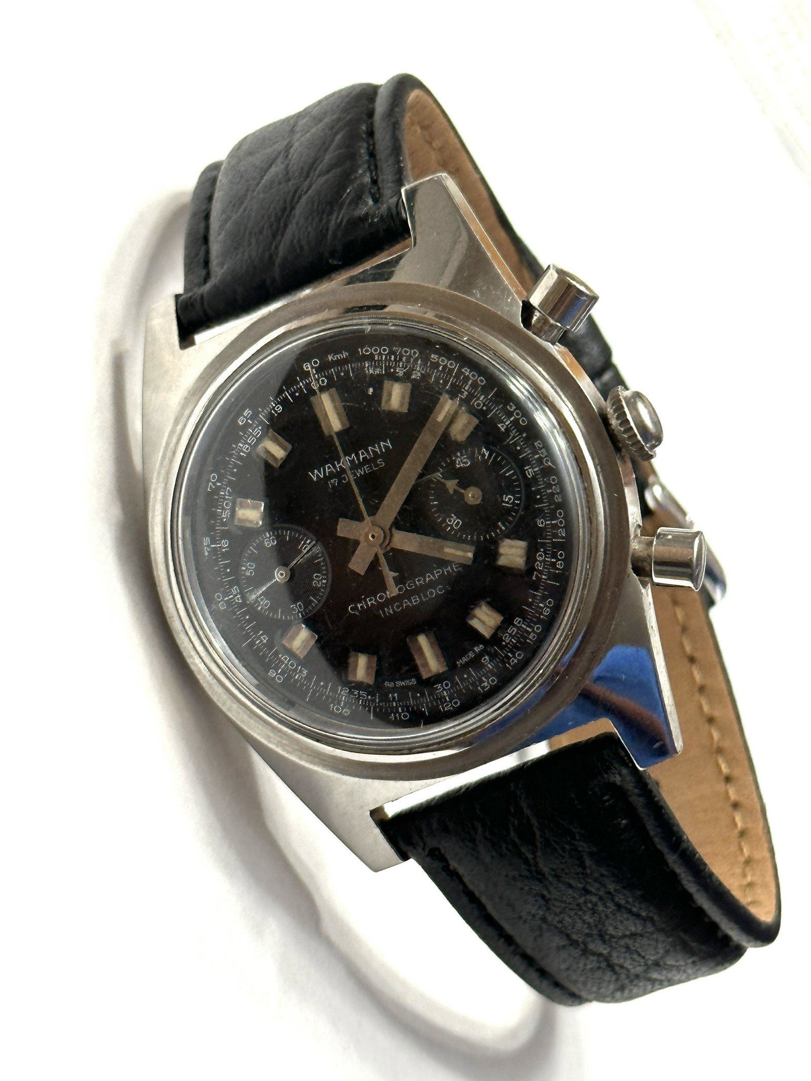 VINTAGE WAKMANN DOUBLE REGISTER CHRONOGRAPH WRISTWATCH (1 of 6)