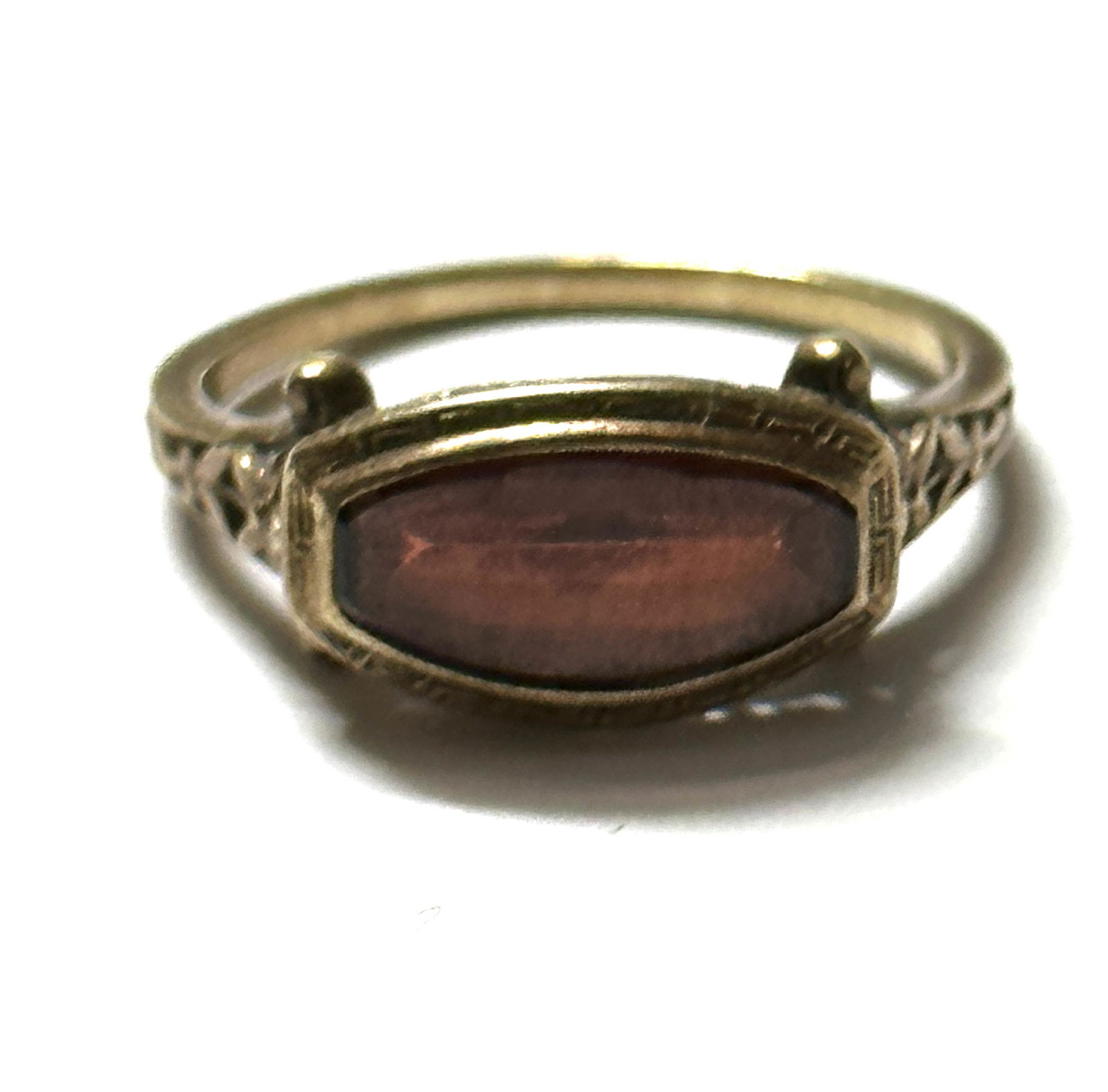 VICTORIAN 14K GOLD RED RUBY COCKTAIL RING SZ 7.5 (1 of 3)