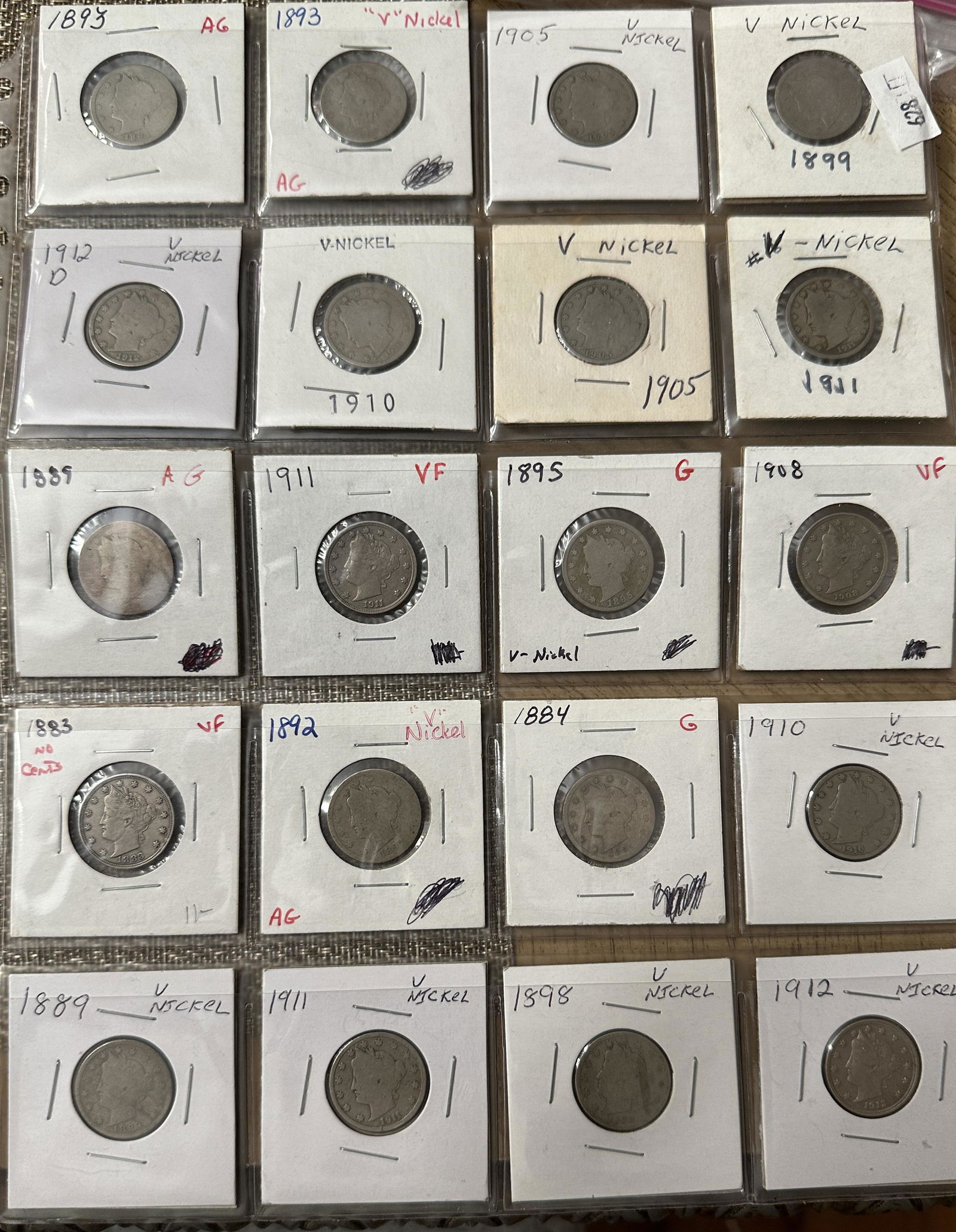 COLLECTION LOT OF (20) EARLY SILVER V NICKELS (1 of 9)