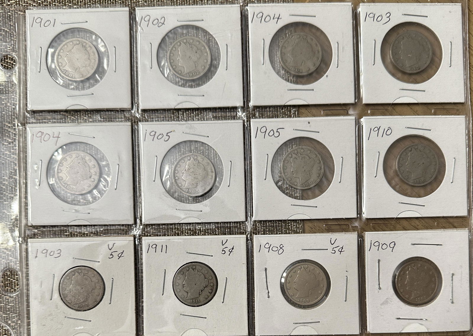 COLLECTION LOT OF (12) EARLY SILVER V NICKELS (1 of 4)