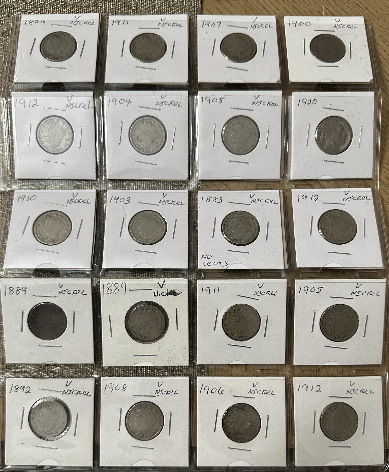 COLLECTION LOT OF (20) EARLY SILVER V NICKELS (1 of 10)