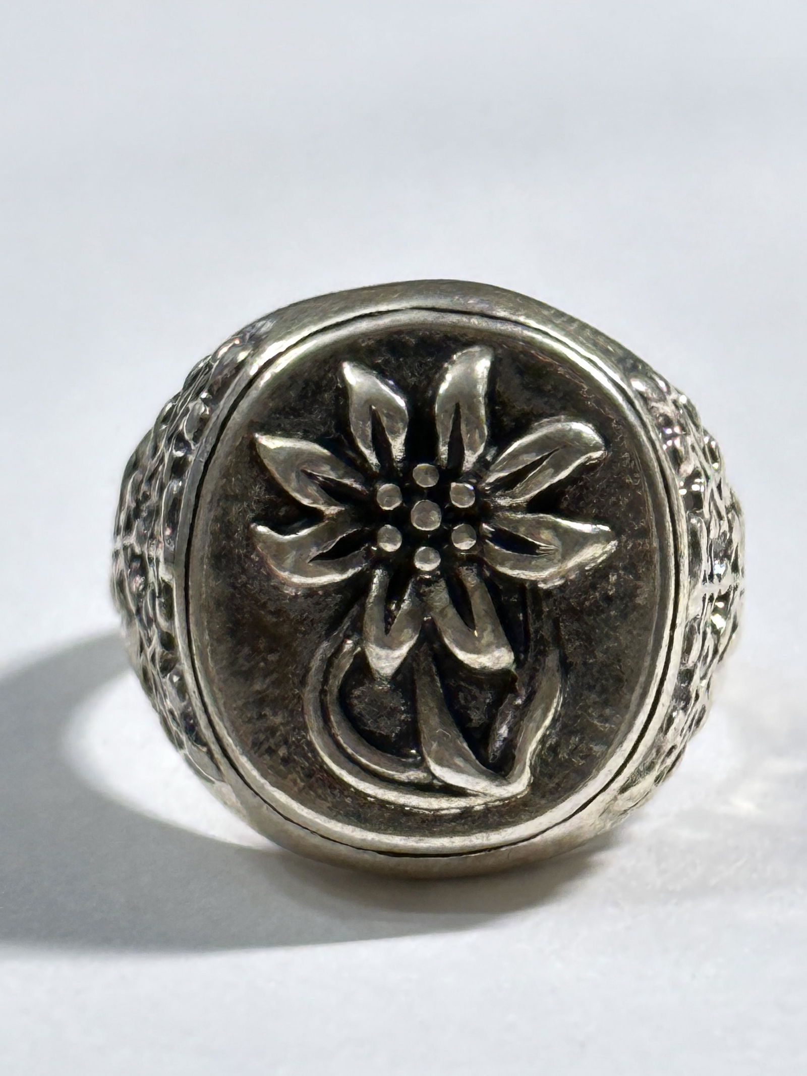 WW2 GERMAN MOUNTAIN TROOPS 835 SILVER RING SZ 9 (1 of 3)