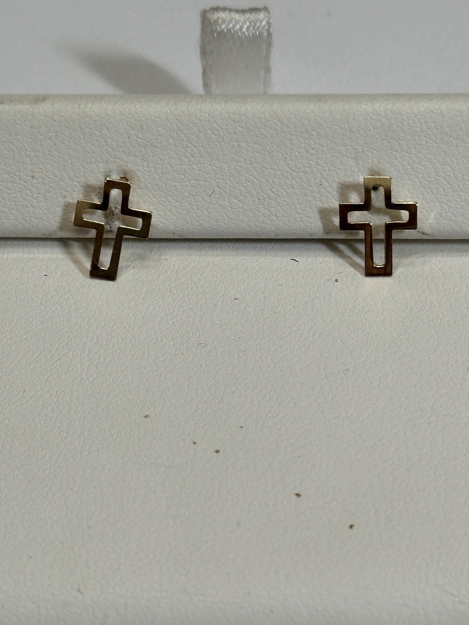 ESTATE 14K GOLD CROSS STUDS EARRINGS (1 of 3)