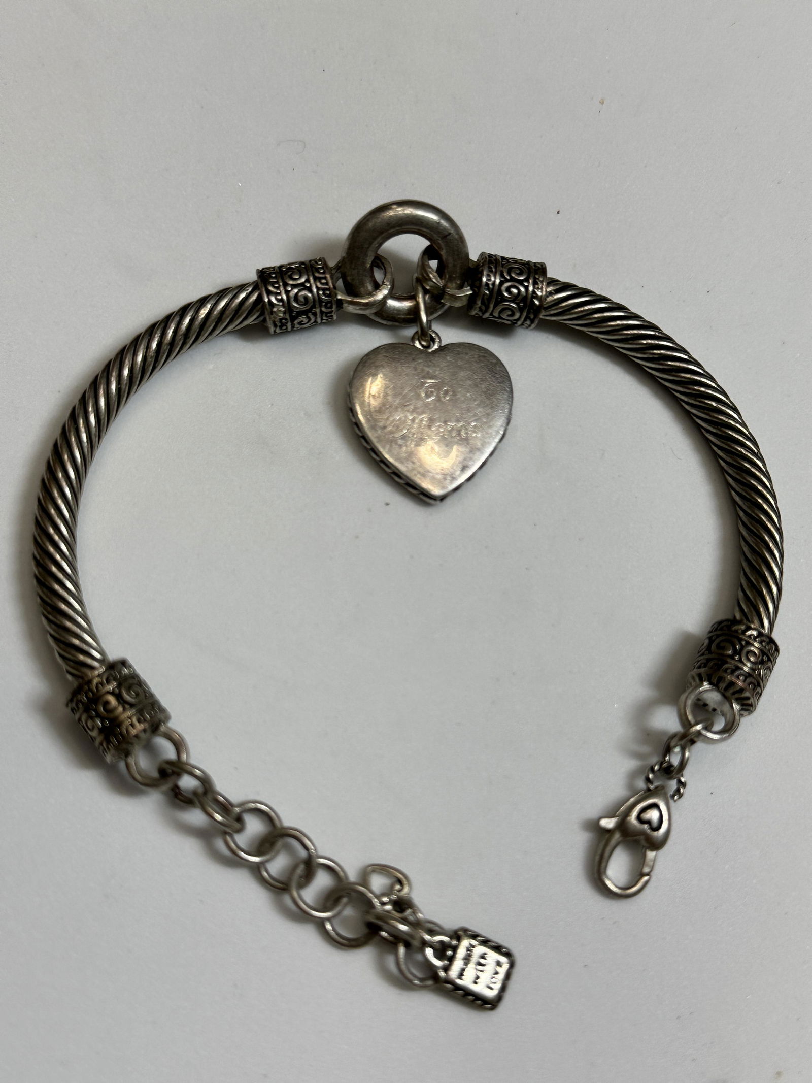DESIGNER STERLING SILVER HEART SHAPED BRACELET 36.51 GRAMS (1 of 5)