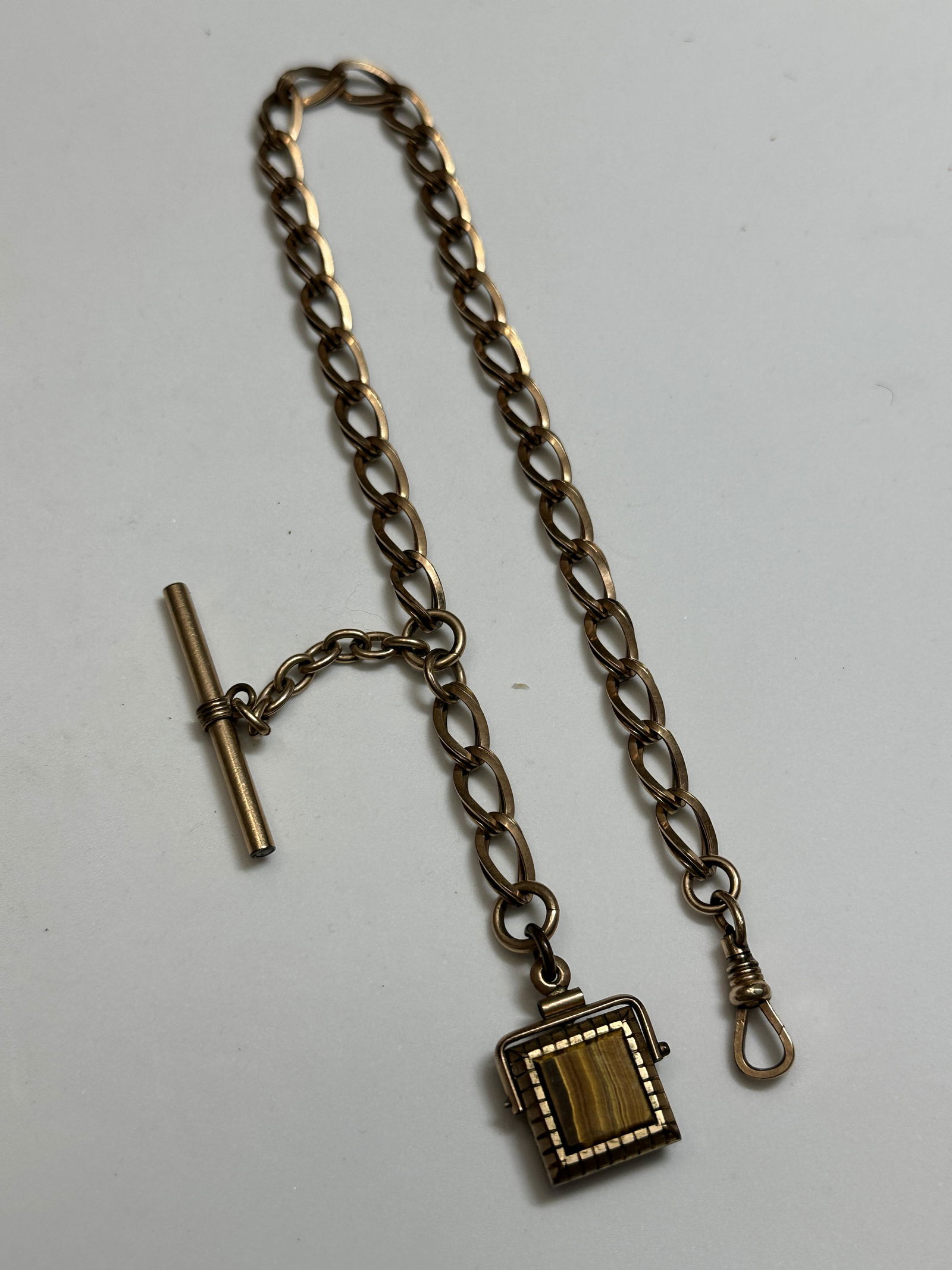ESTATE GOLD FILLED VICTORIAN POCKET WATCH CHAIN WITH FOB (1 of 4)