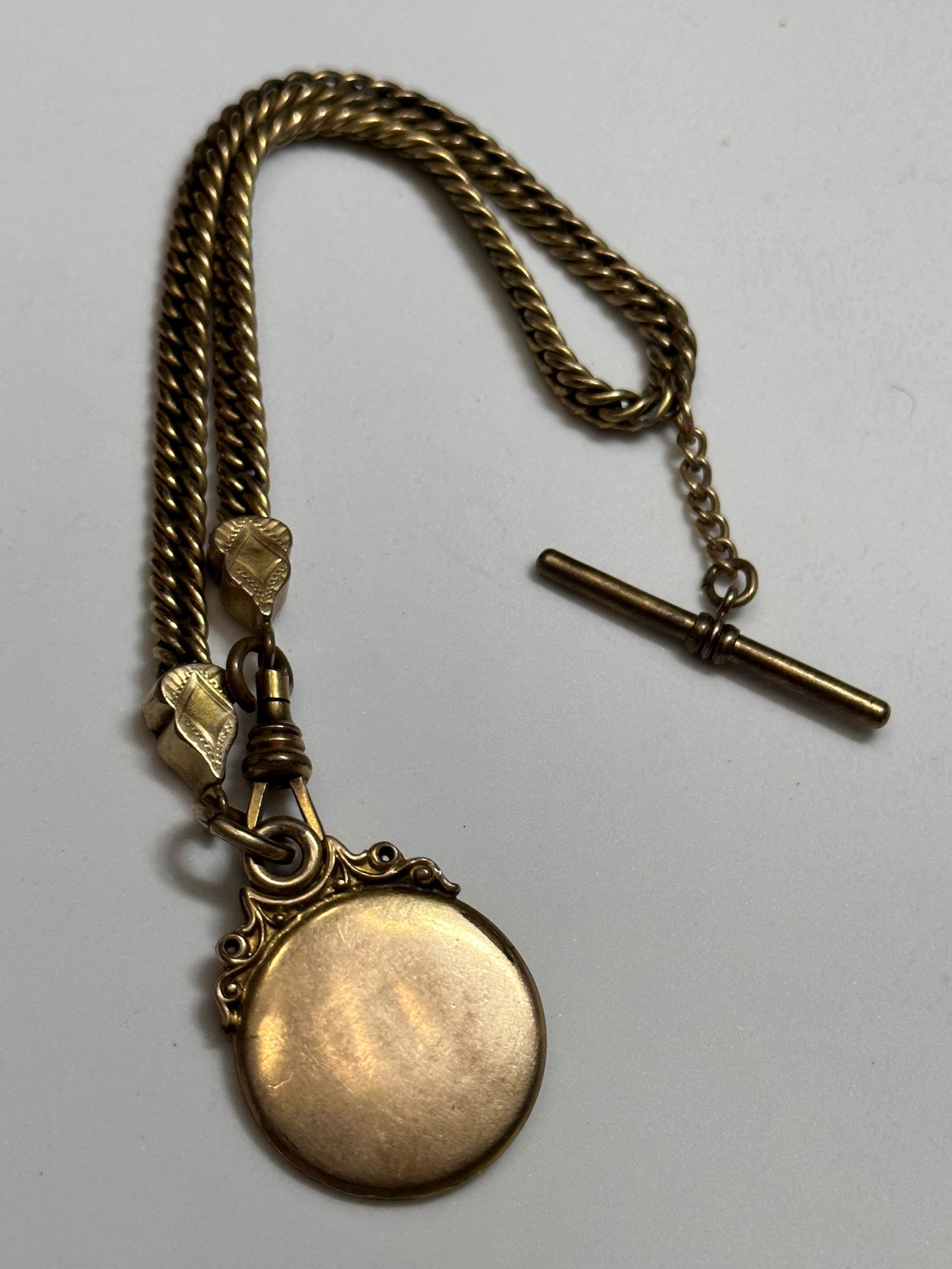ESTATE GOLD FILLED VICTORIAN POCKET WATCH CHAIN WITH FOB (1 of 4)