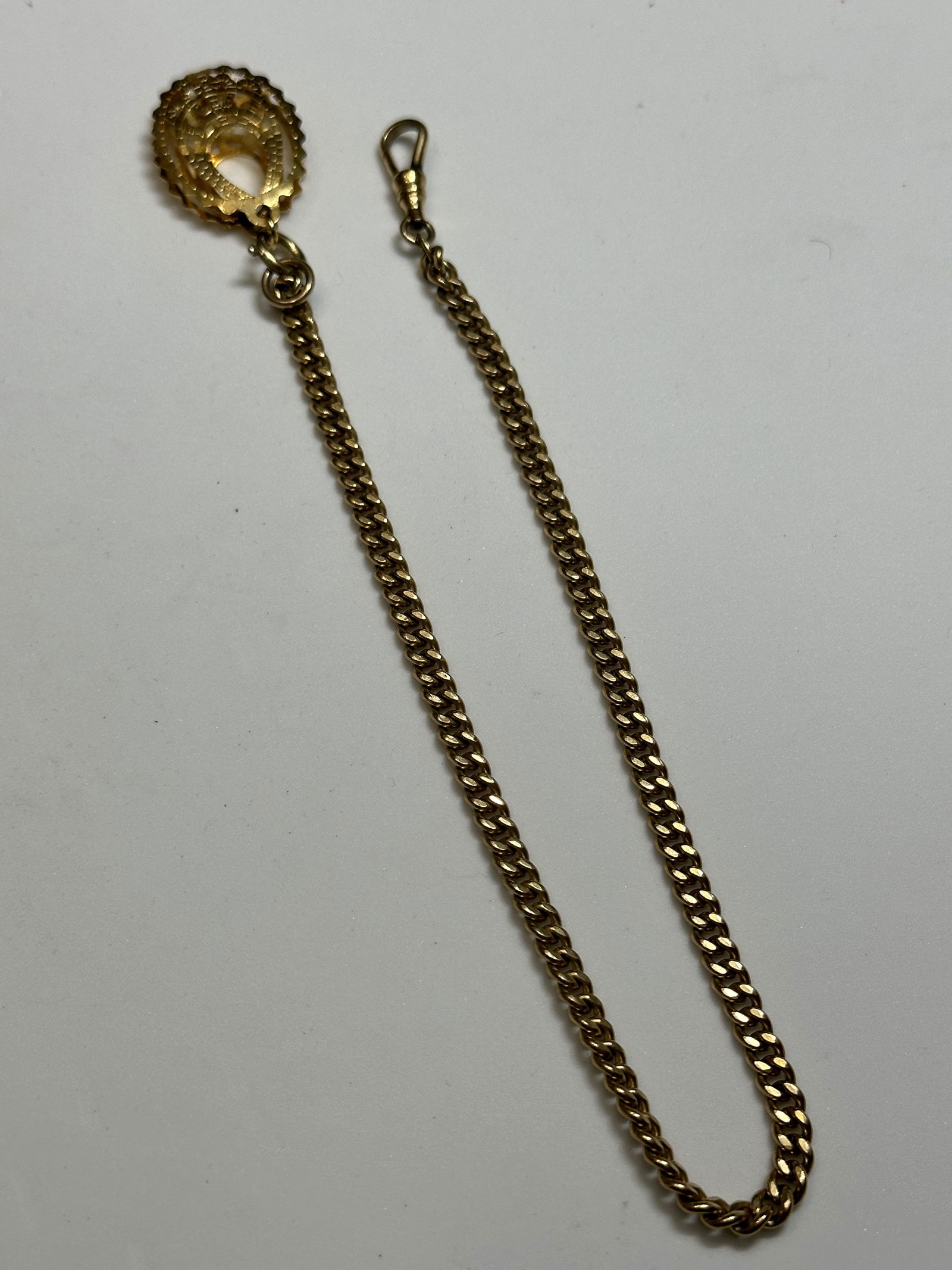 ESTATE GOLD FILLED VICTORIAN POCKET WATCH CHAIN WITH FOB (1 of 3)