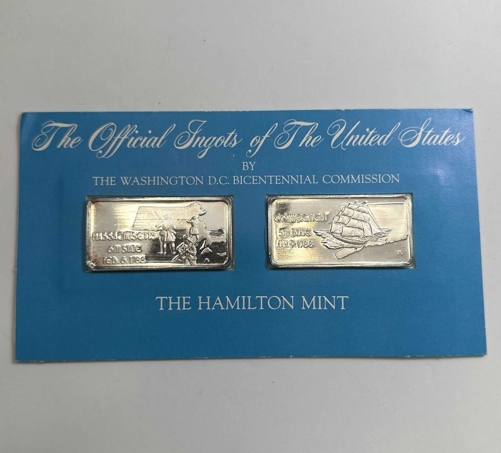 OFFICIAL INGOTS OF US, MASSACHUSETTS AND CONNECTICUT - 1 TROY OZ EACH (1 of 4)