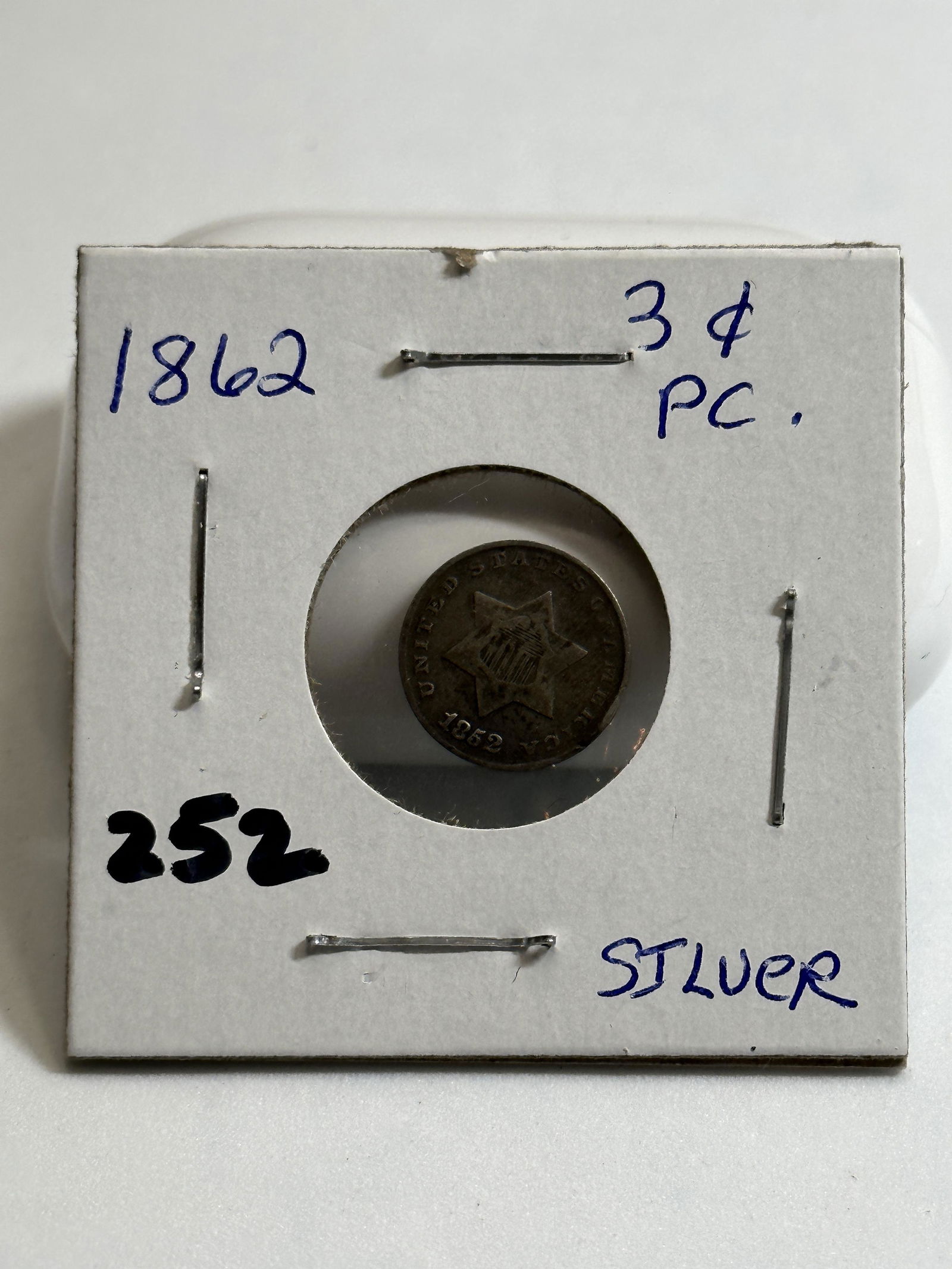 DATED 1862 SILVER 3 CENT COIN (1 of 3)