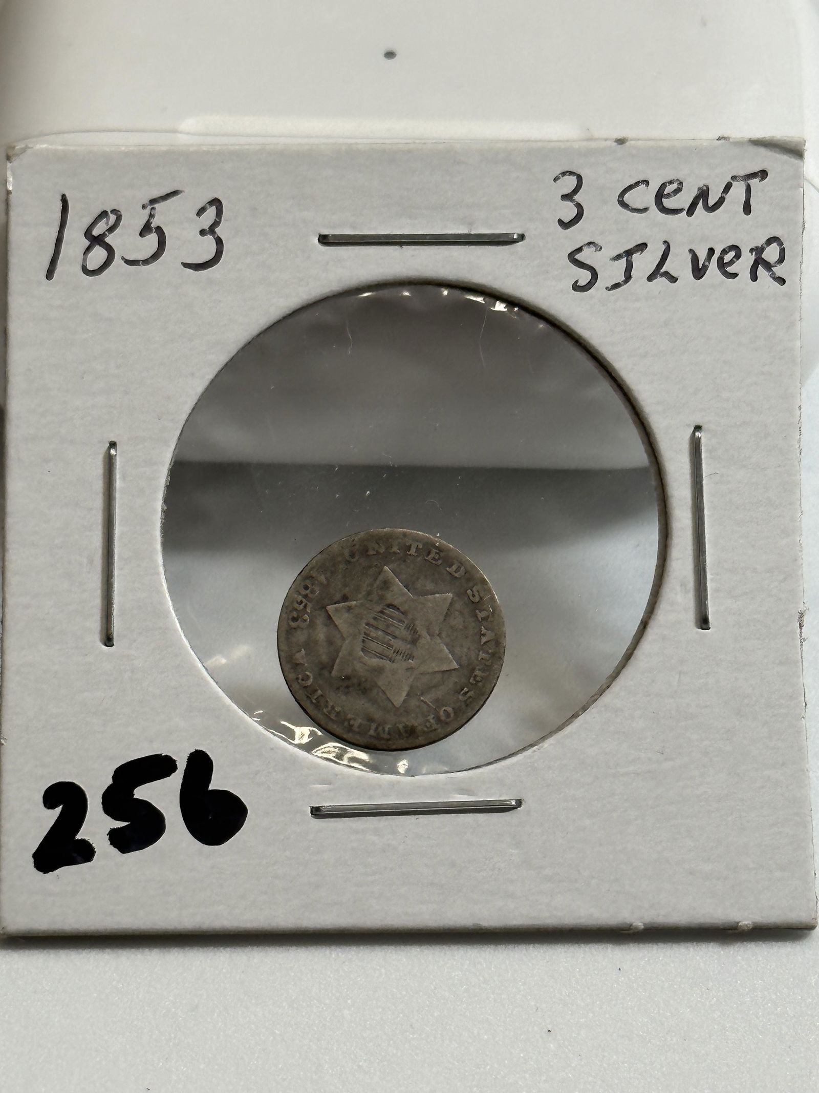 DATED 1853 SILVER 3 CENT COIN (1 of 3)