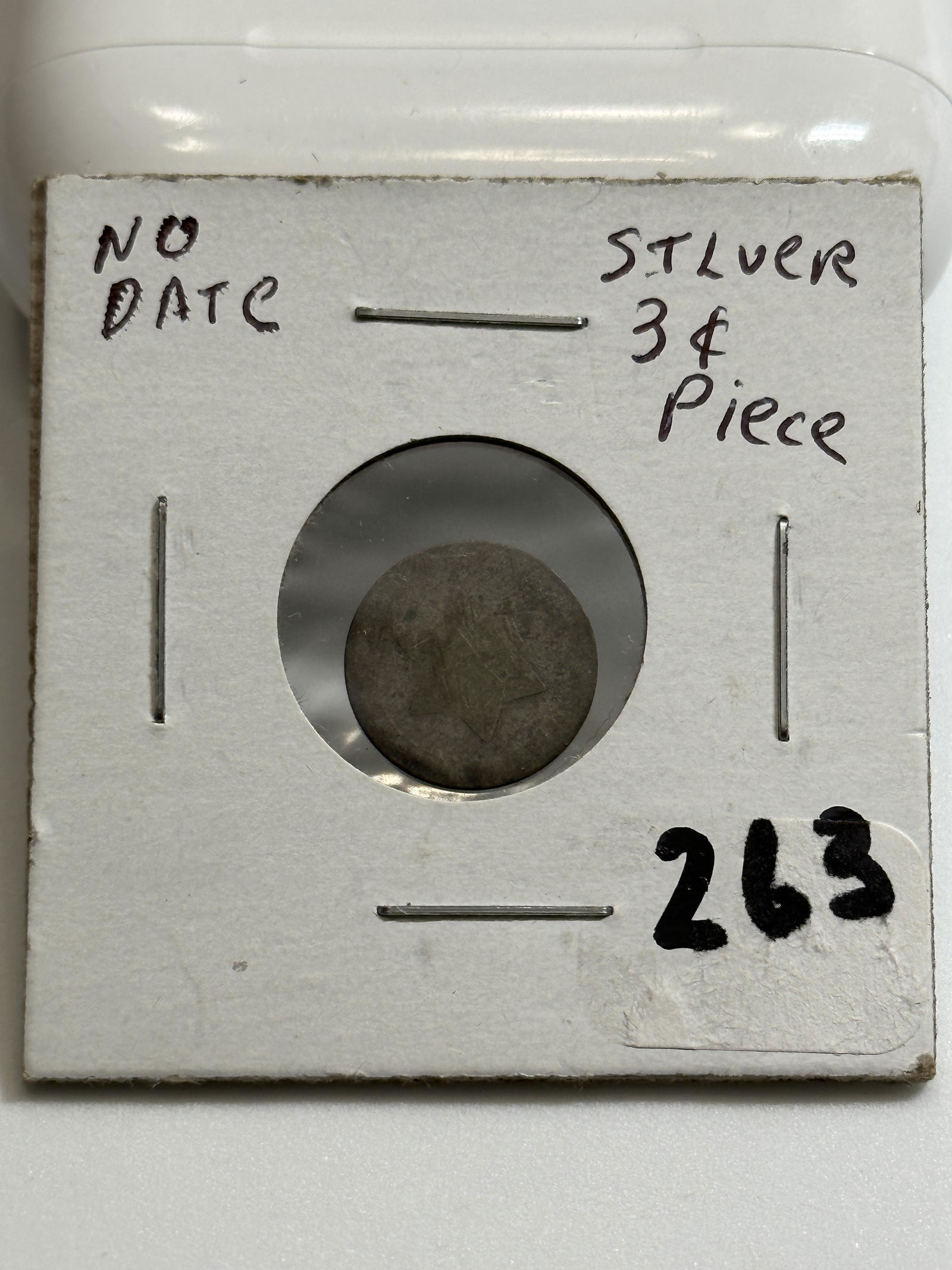NO DATE/ERASED SILVER 3 CENT COIN (1 of 3)