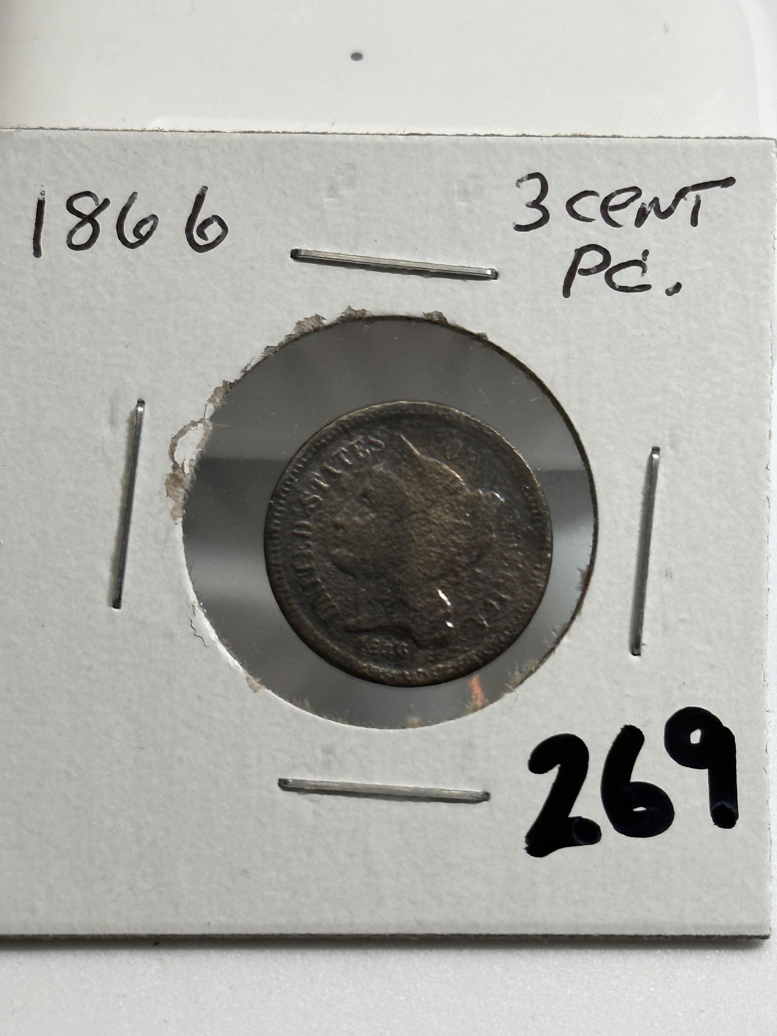 DATED 1866 3 CENT COIN (1 of 3)