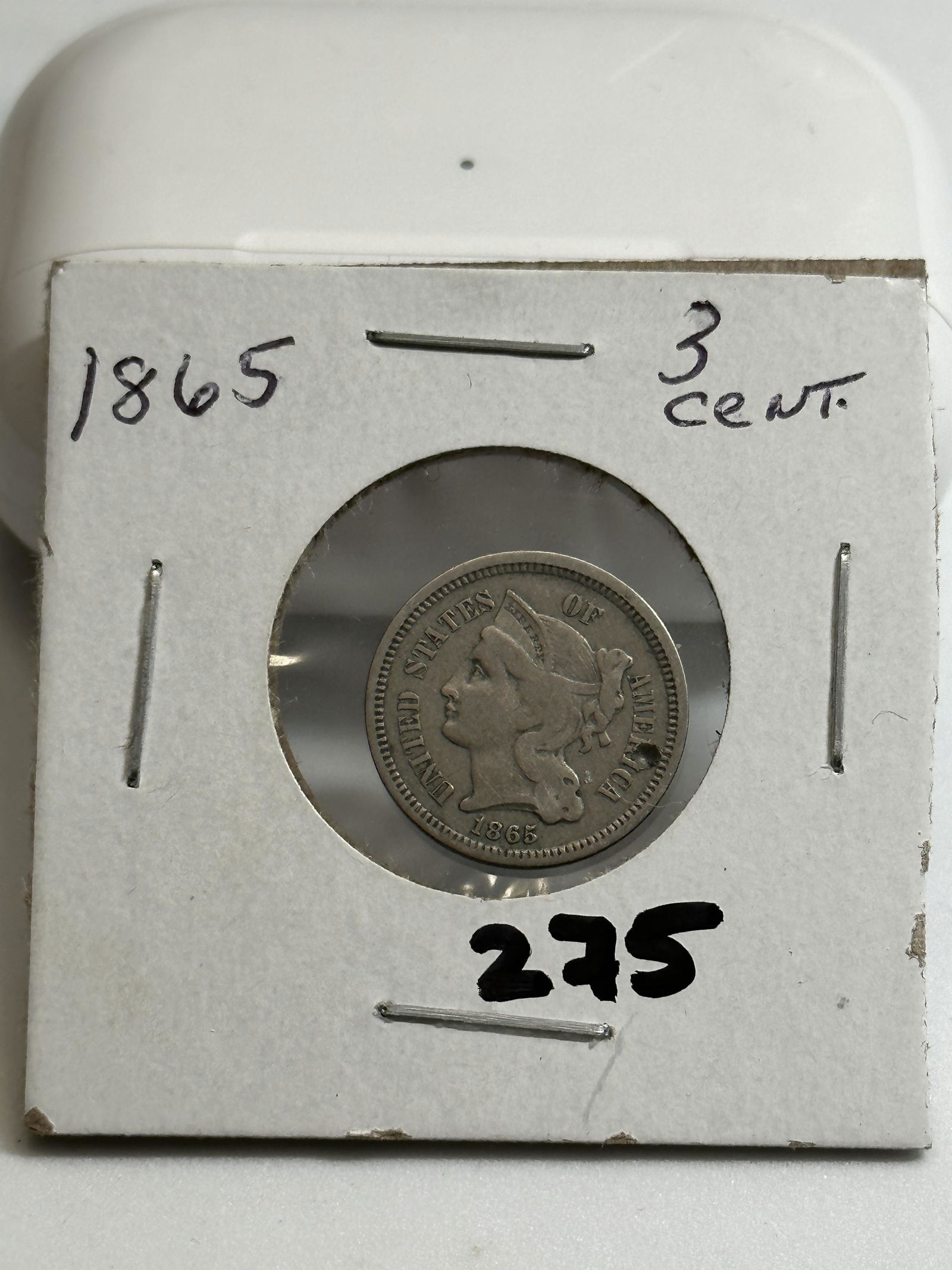 DATED 1865 3 CENT COIN (1 of 3)