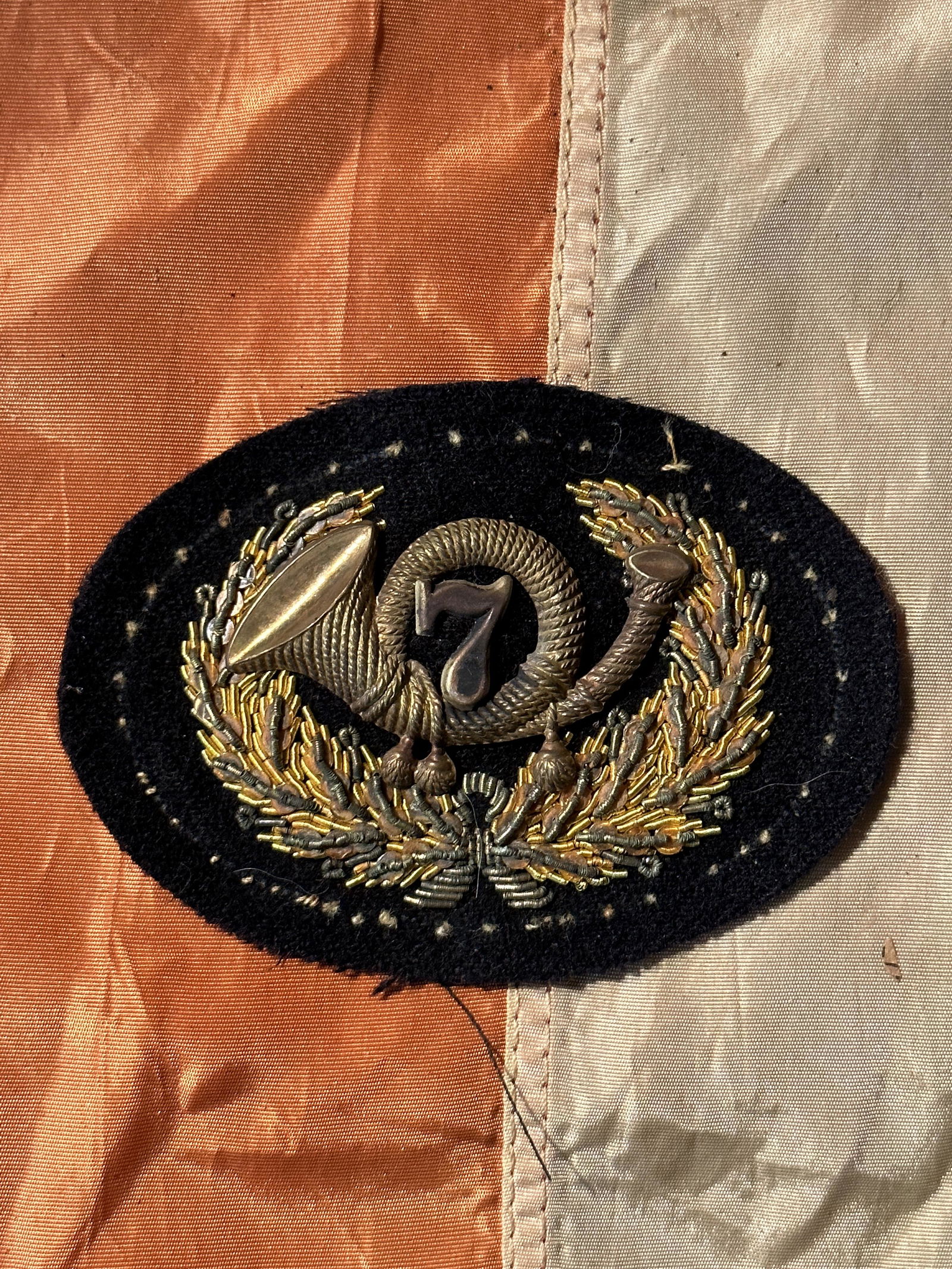 RARE CIVIL WAR INFANTRY UNIT 7 KEPI HAT CAP BADGE INSIGNIA BY JOHN A. BAKER: RARE CIVIL WAR INFANTRY UNIT 7 KEPI HAT CAP BADGE INSIGNIA BY JOHN A. BAKER. A VERY RARE FIND. IT IS IN MINT OVERALL SHAPE AND CONDITION WITH A BEAUTIFUL OVERALL PATINA. HAS THE MAKER MARK TAG ON THE